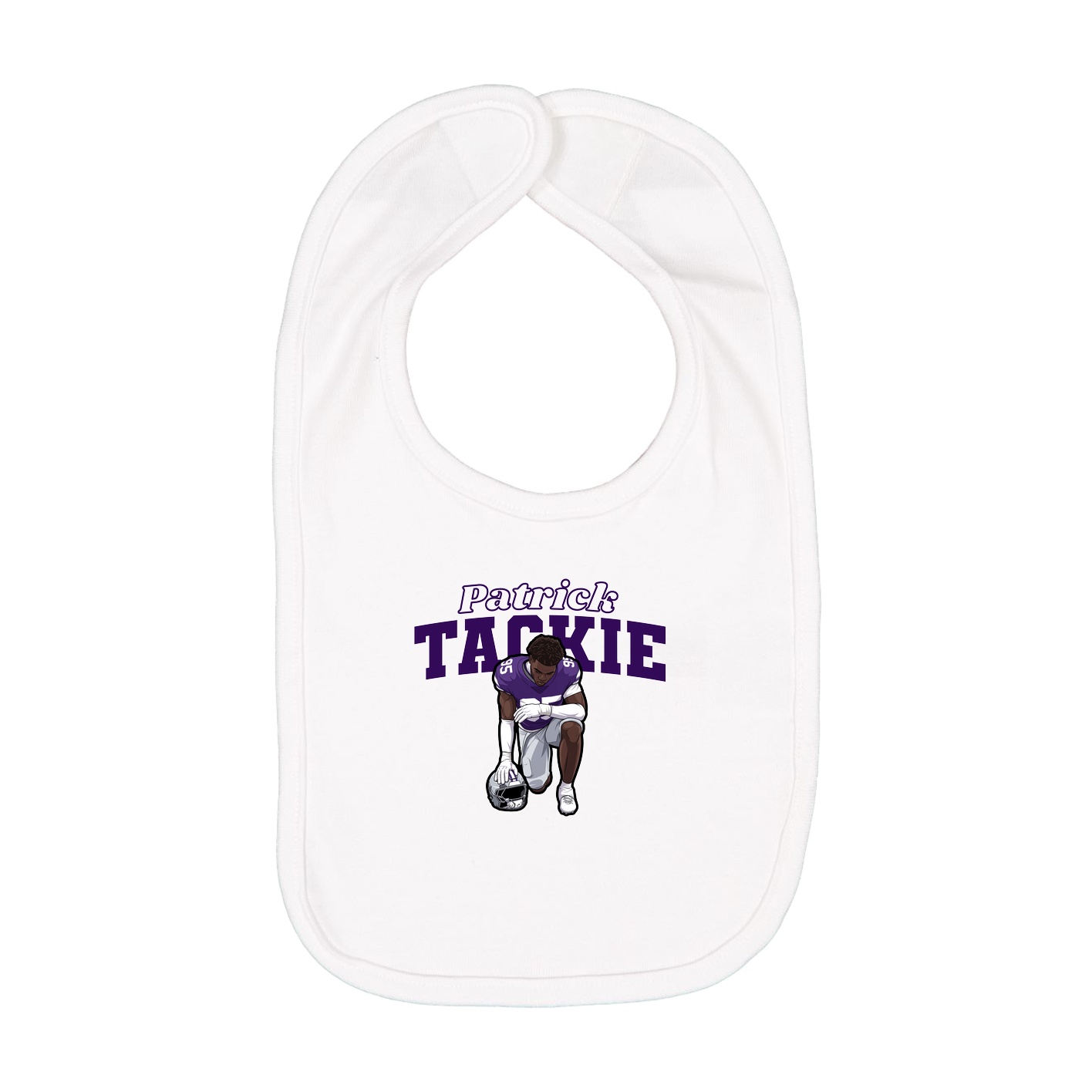Infant Bib — Name Arch in White