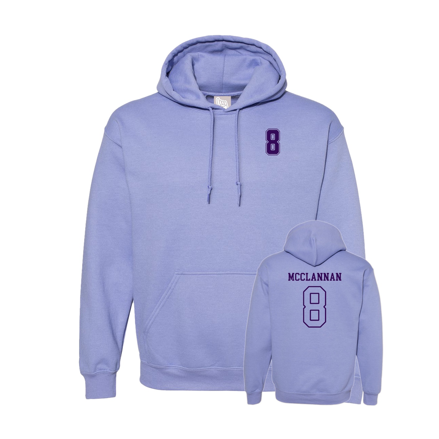 Hoodie — Chest Back in Purple