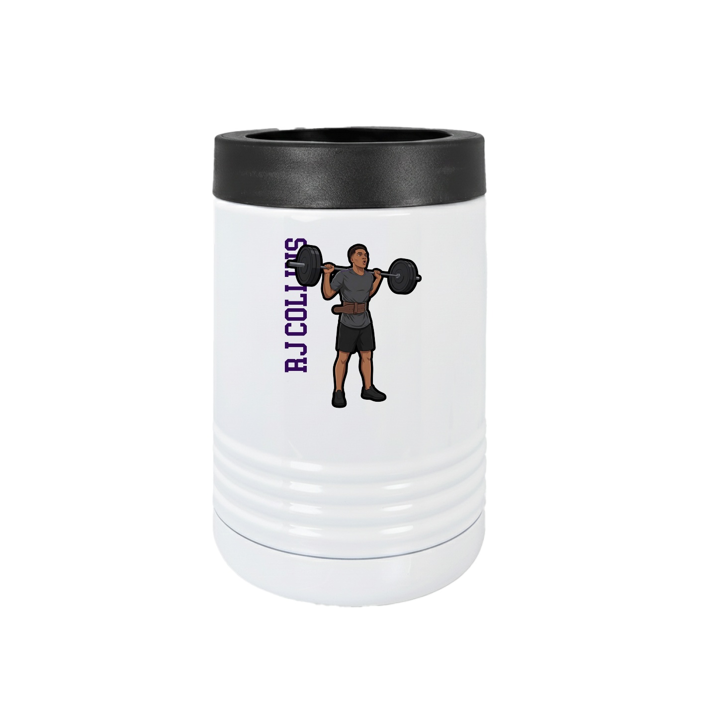 Beverage Holder — Name Vertical in White