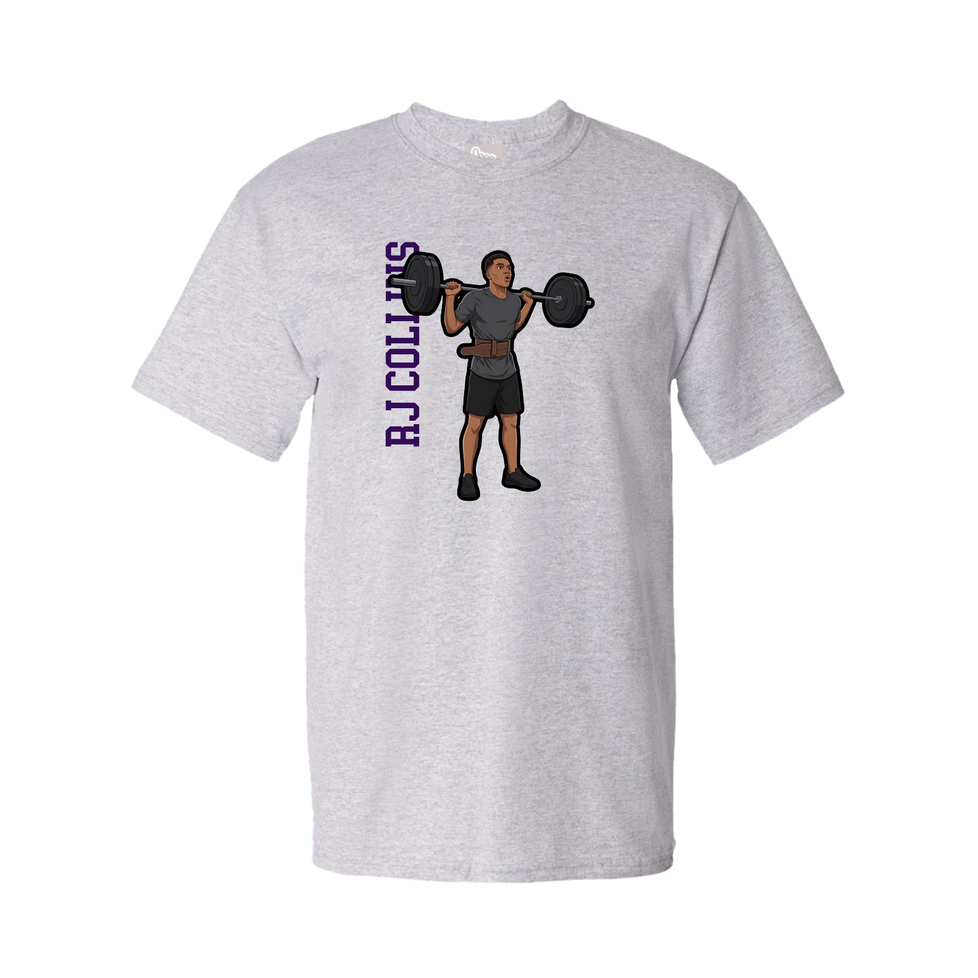 Tee — Name Vertical in Grey