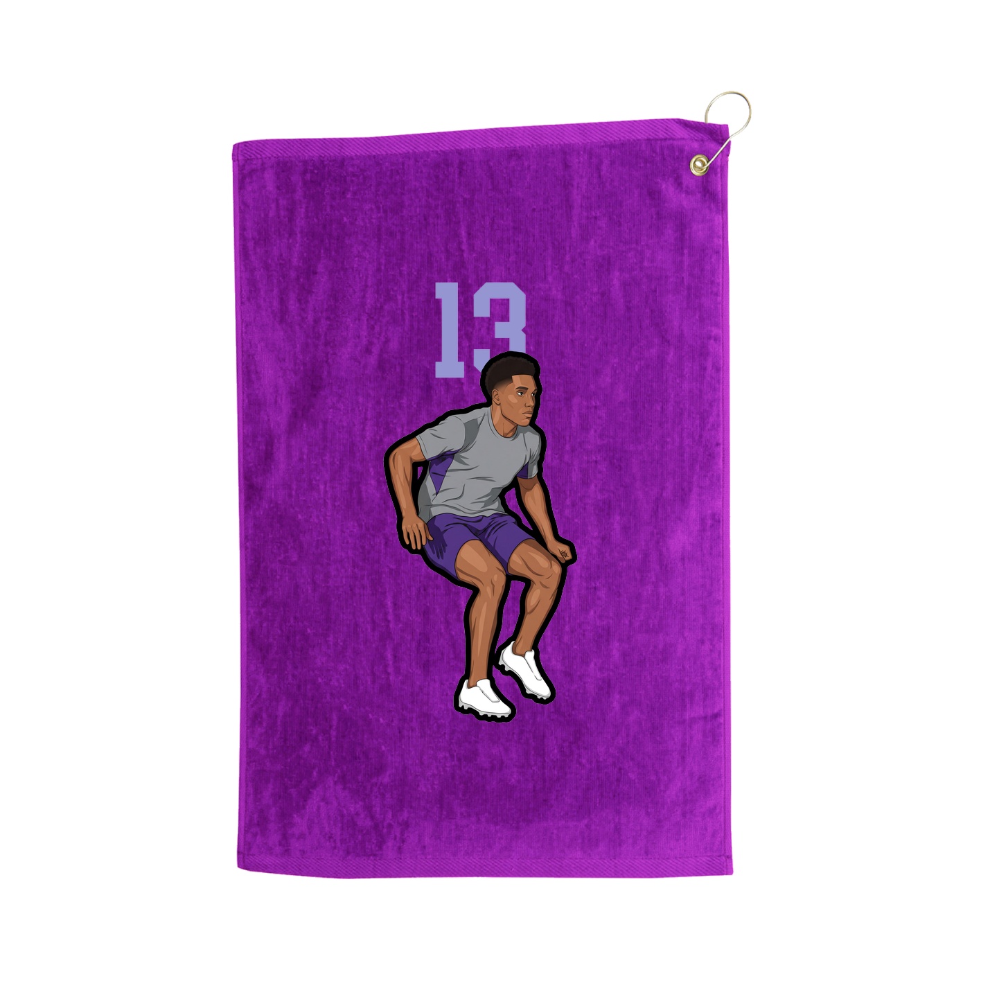 Golf Towel — Number Top in Purple