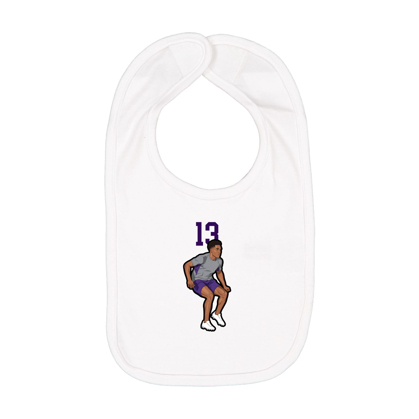 Infant Bib — Number Top in White