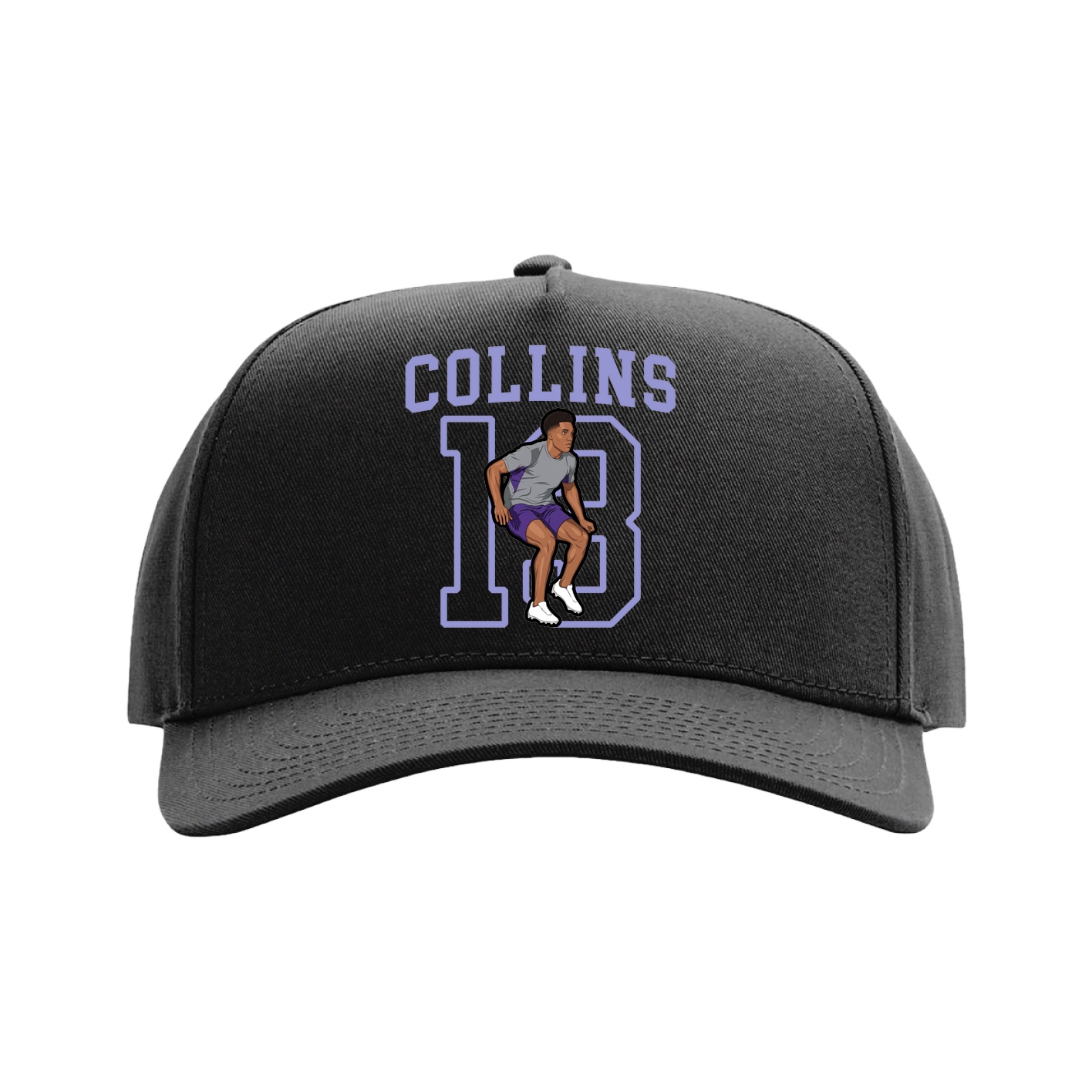 Full Fabric Five-Panel Champ Cap — Shirsey in Black