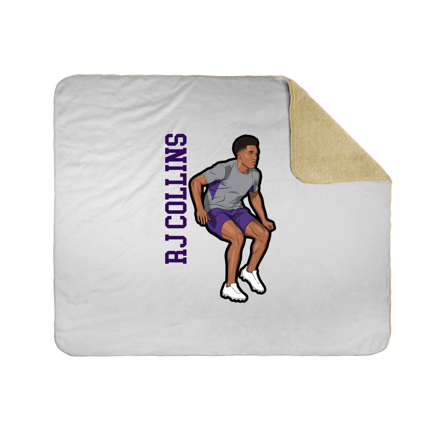 Throw Blanket — Name Vertical in White
