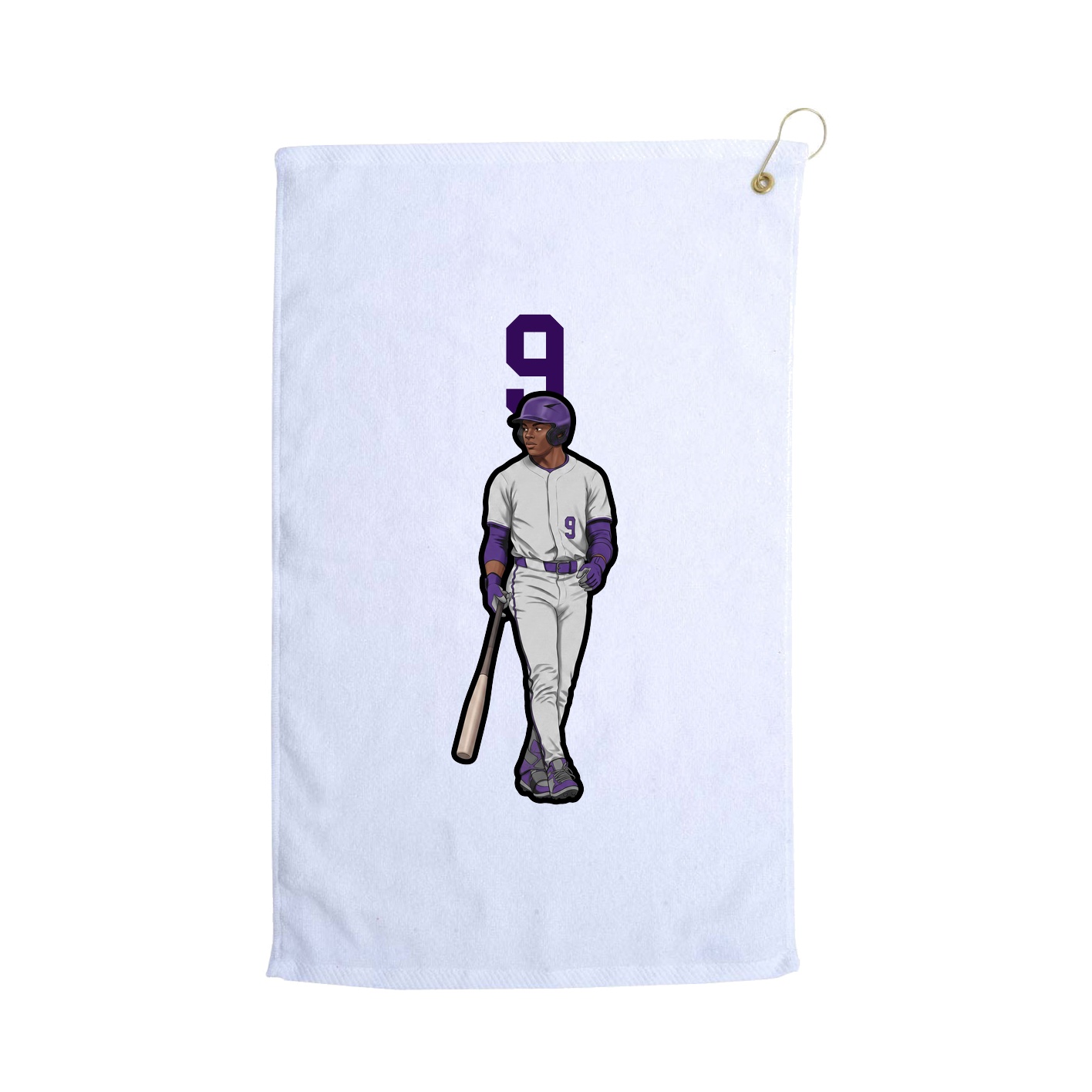 Golf Towel — Number Top in White