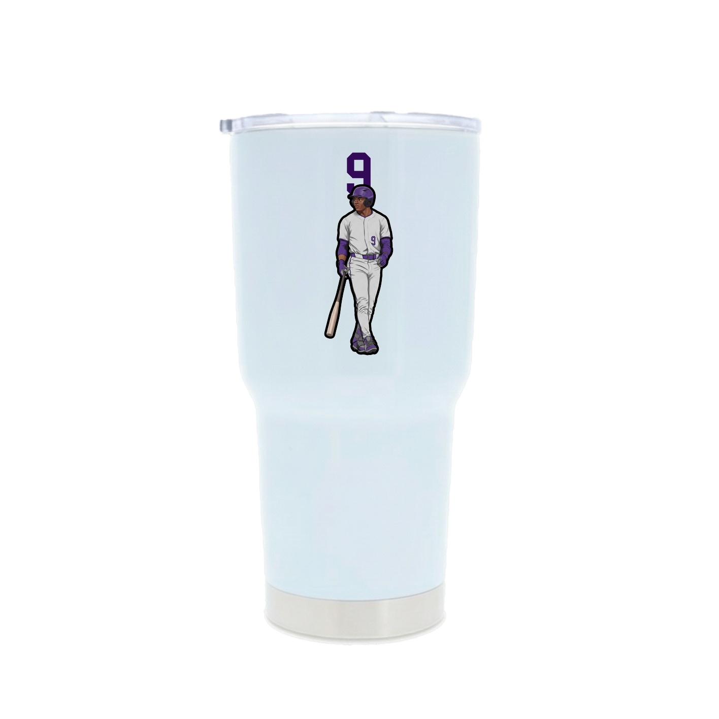 30oz Stainless Steel Tumbler — Number Top in White