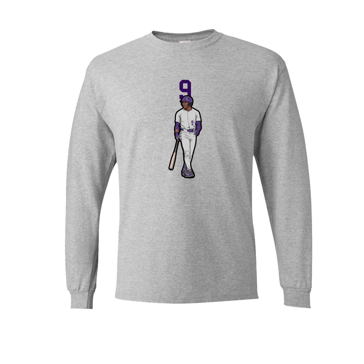 Long Sleeve Tee — Number Top in Grey