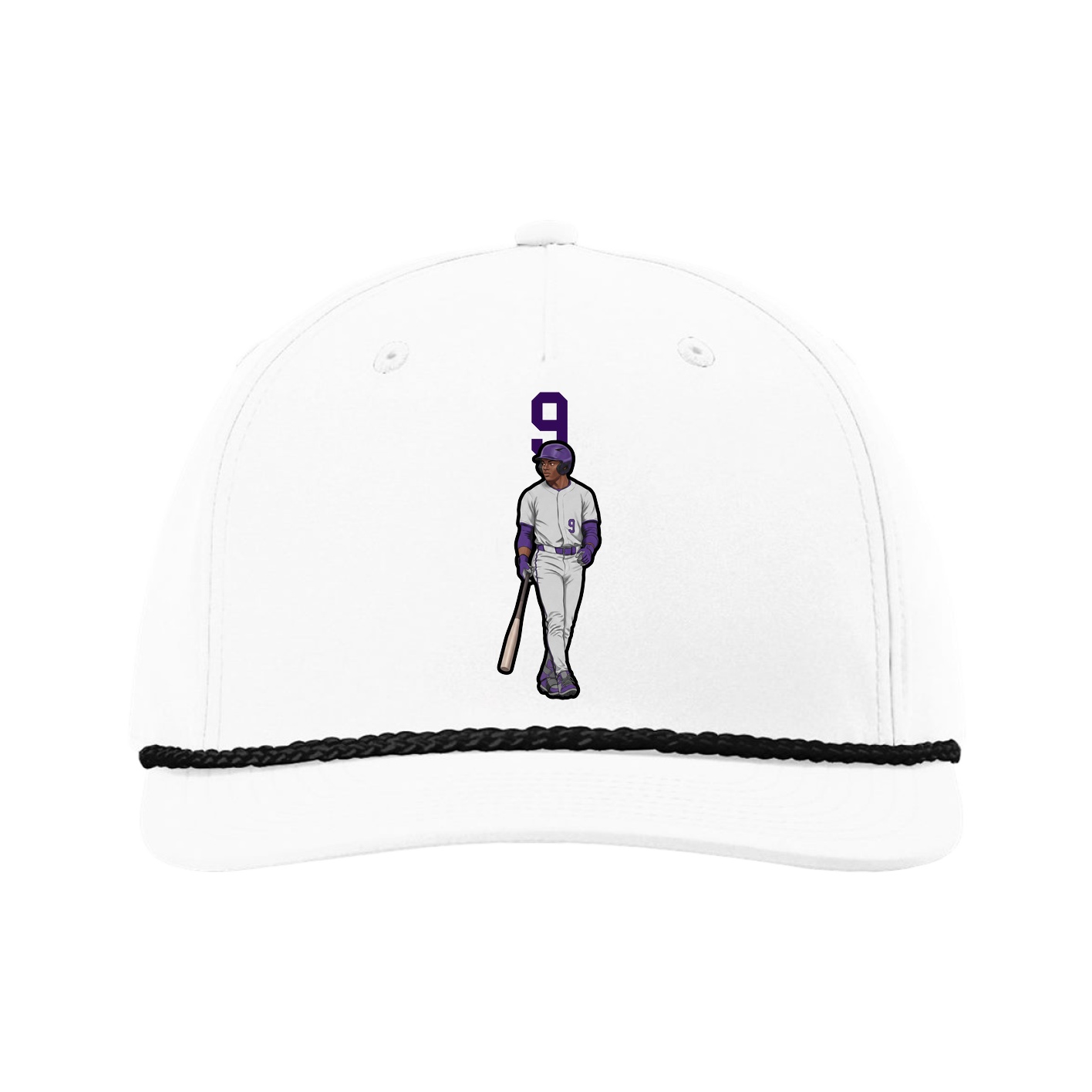 Five-Panel Classic Rope Cap — Number Top in White