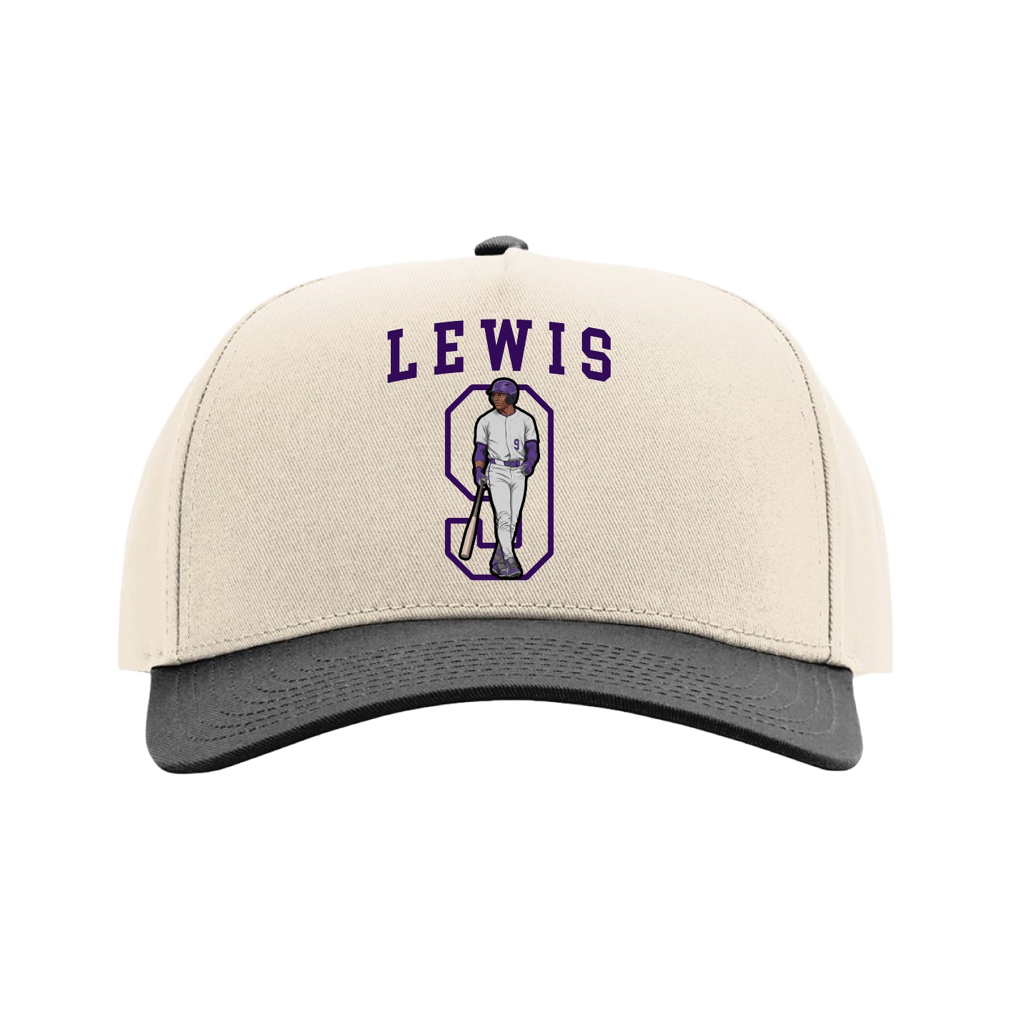 Full Fabric Five-Panel Champ Cap — Shirsey in Cream/Black
