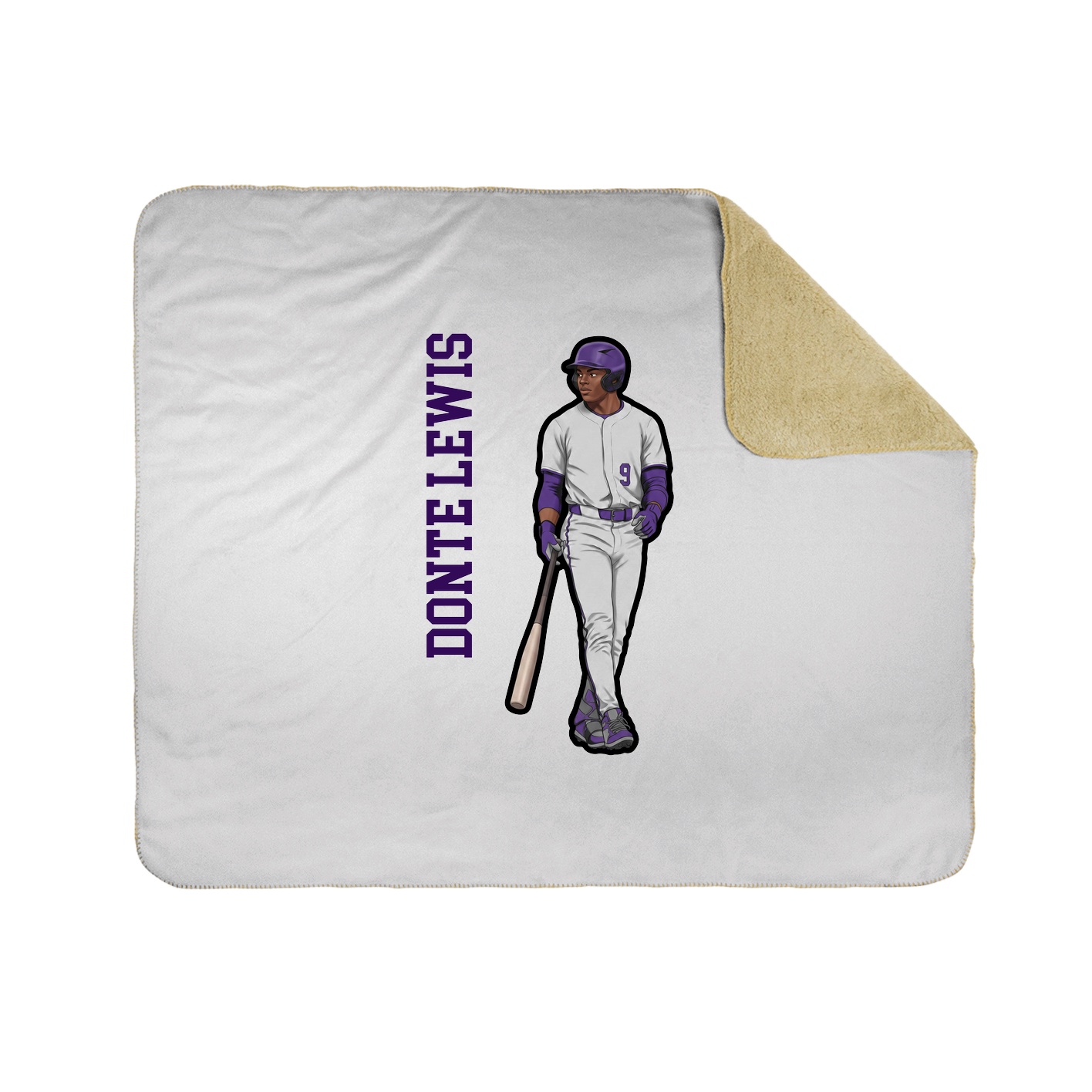 Throw Blanket — Name Vertical in White