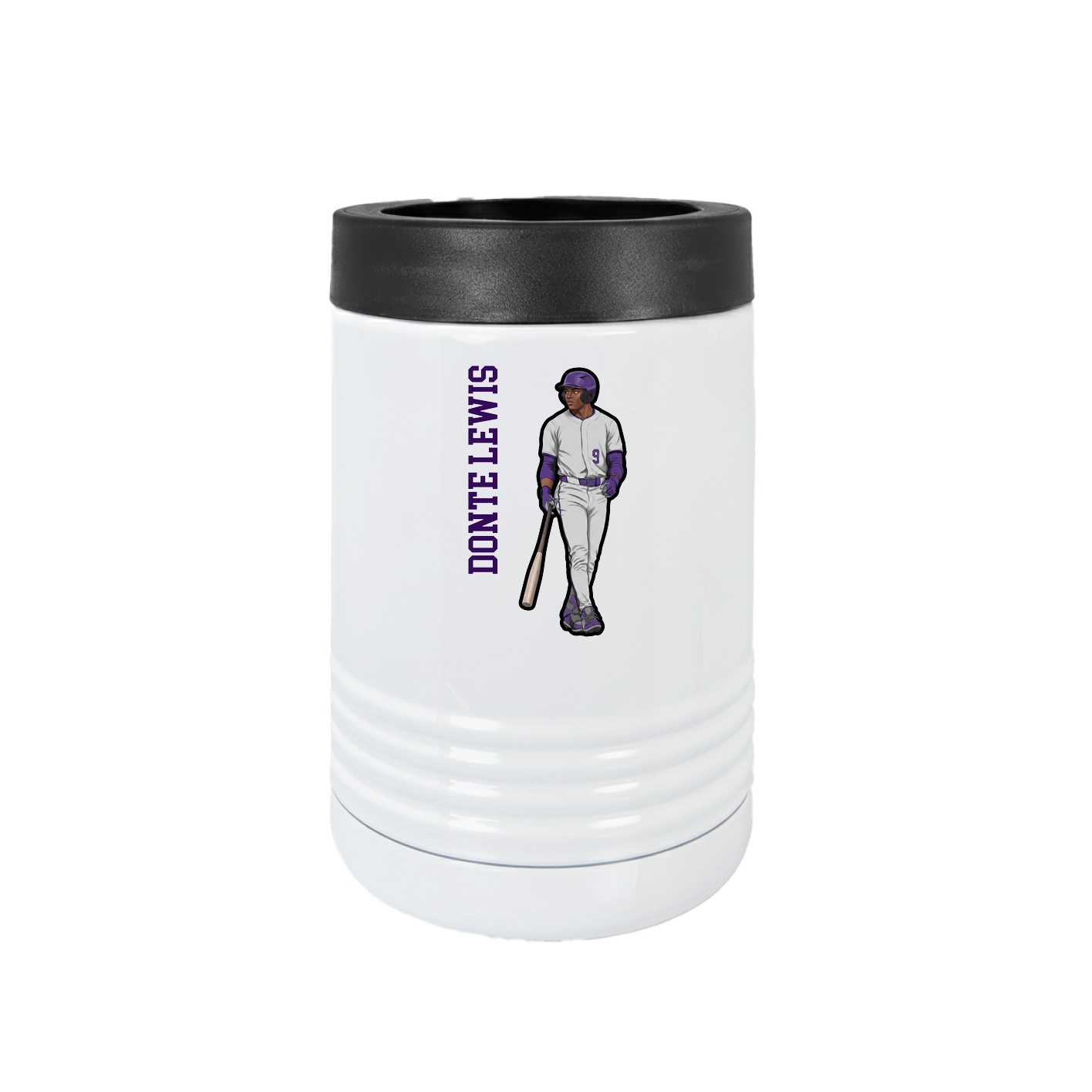 Beverage Holder — Name Vertical in White