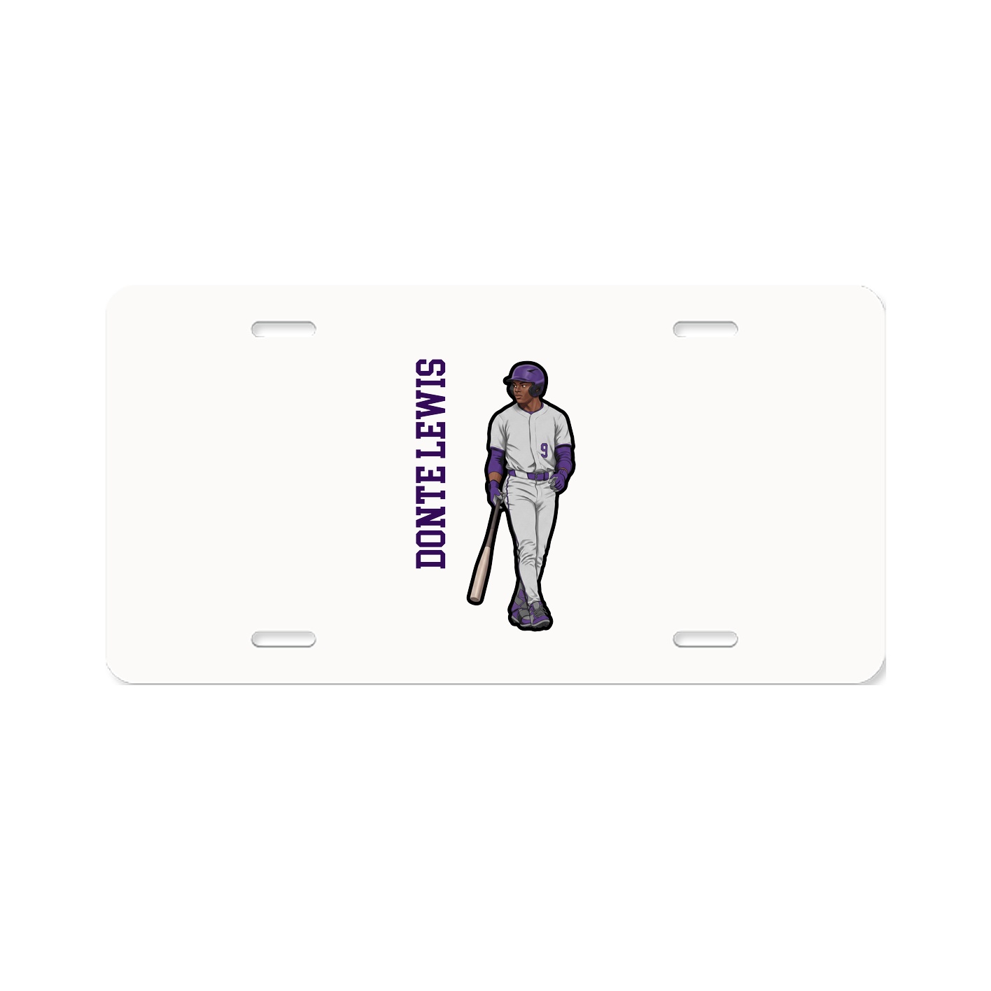 License Plate — Name Vertical in Classic