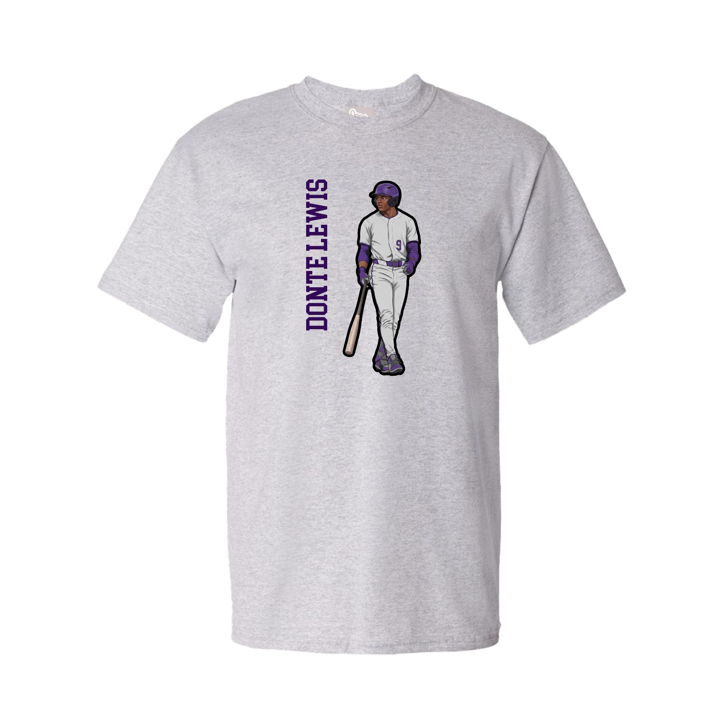 Youth Tee — Name Vertical in Grey