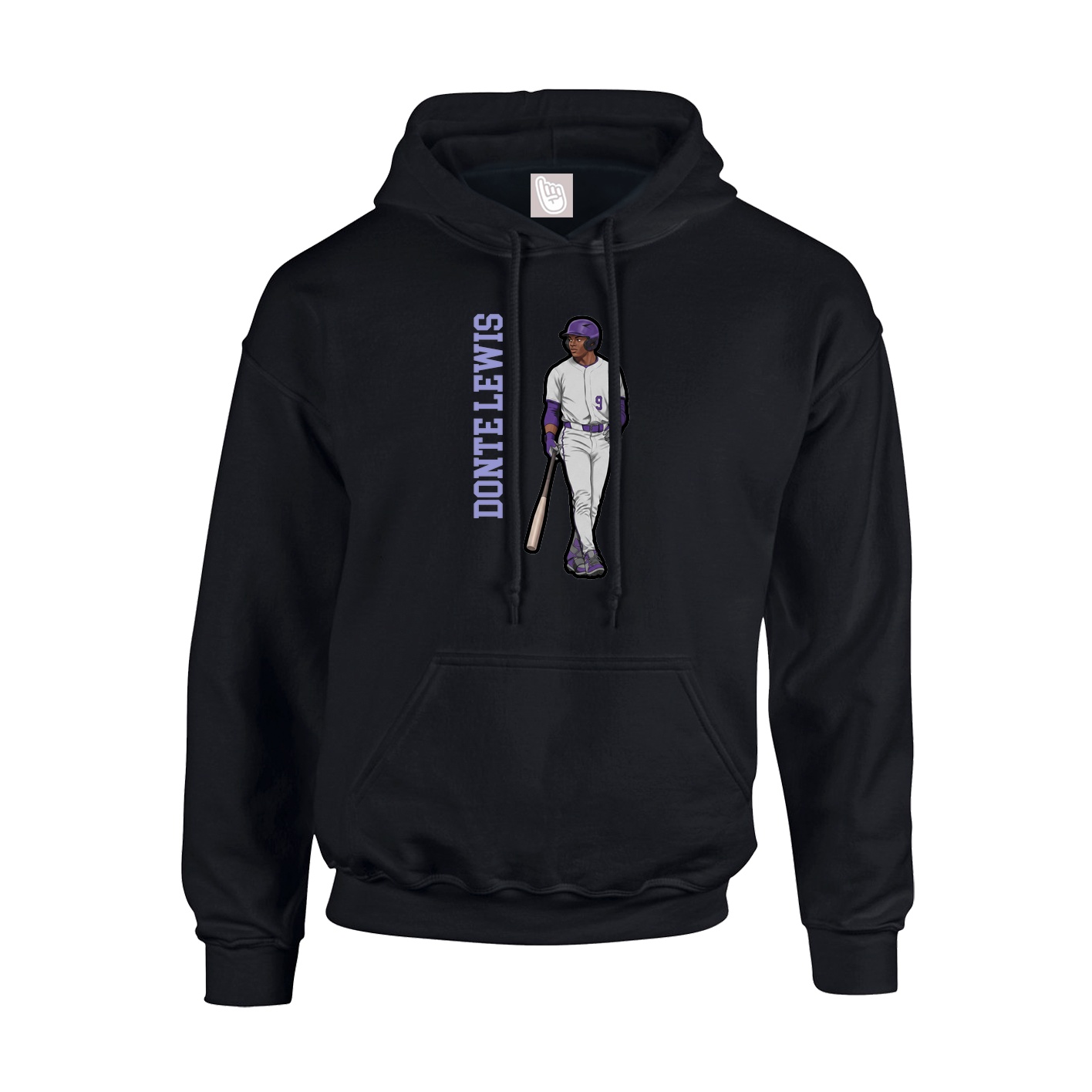 Hoodie — Name Vertical in Black