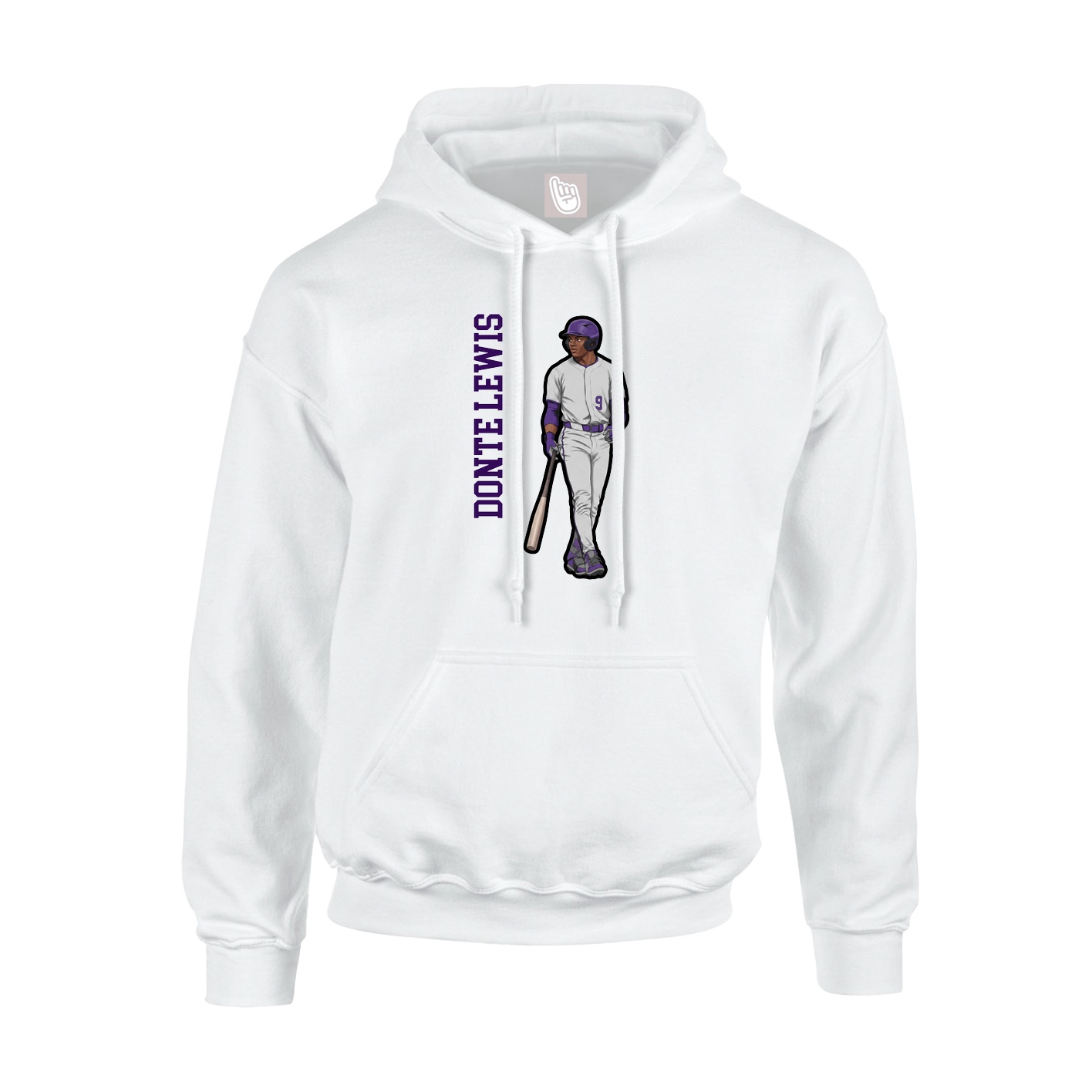 Youth Hoodie — Name Vertical in White