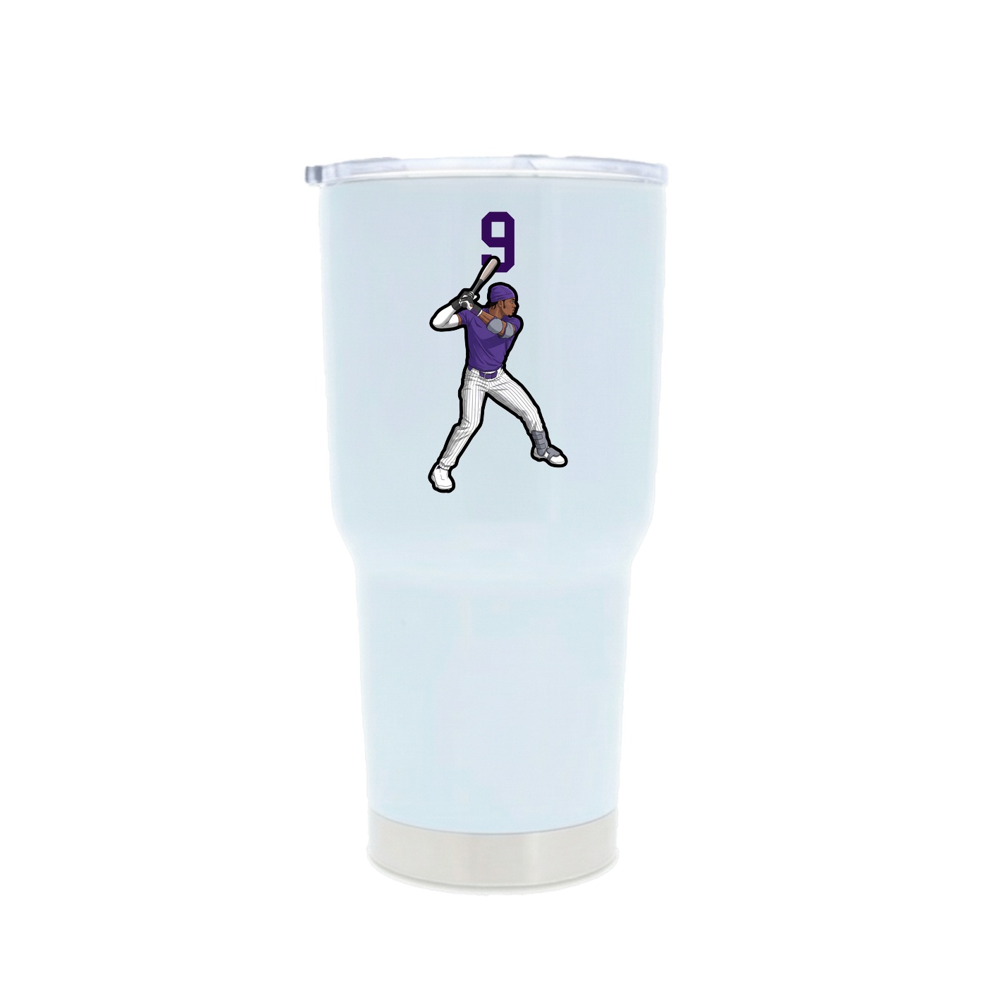 30oz Stainless Steel Tumbler — Number Top in White