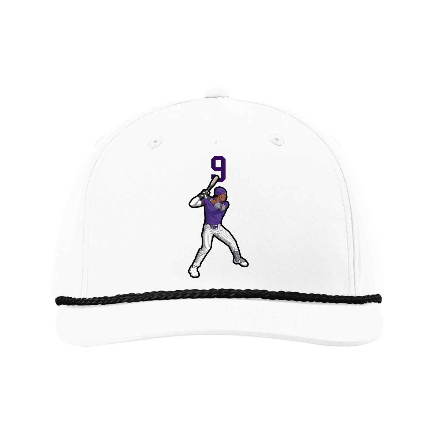 Five-Panel Classic Rope Cap — Number Top in White