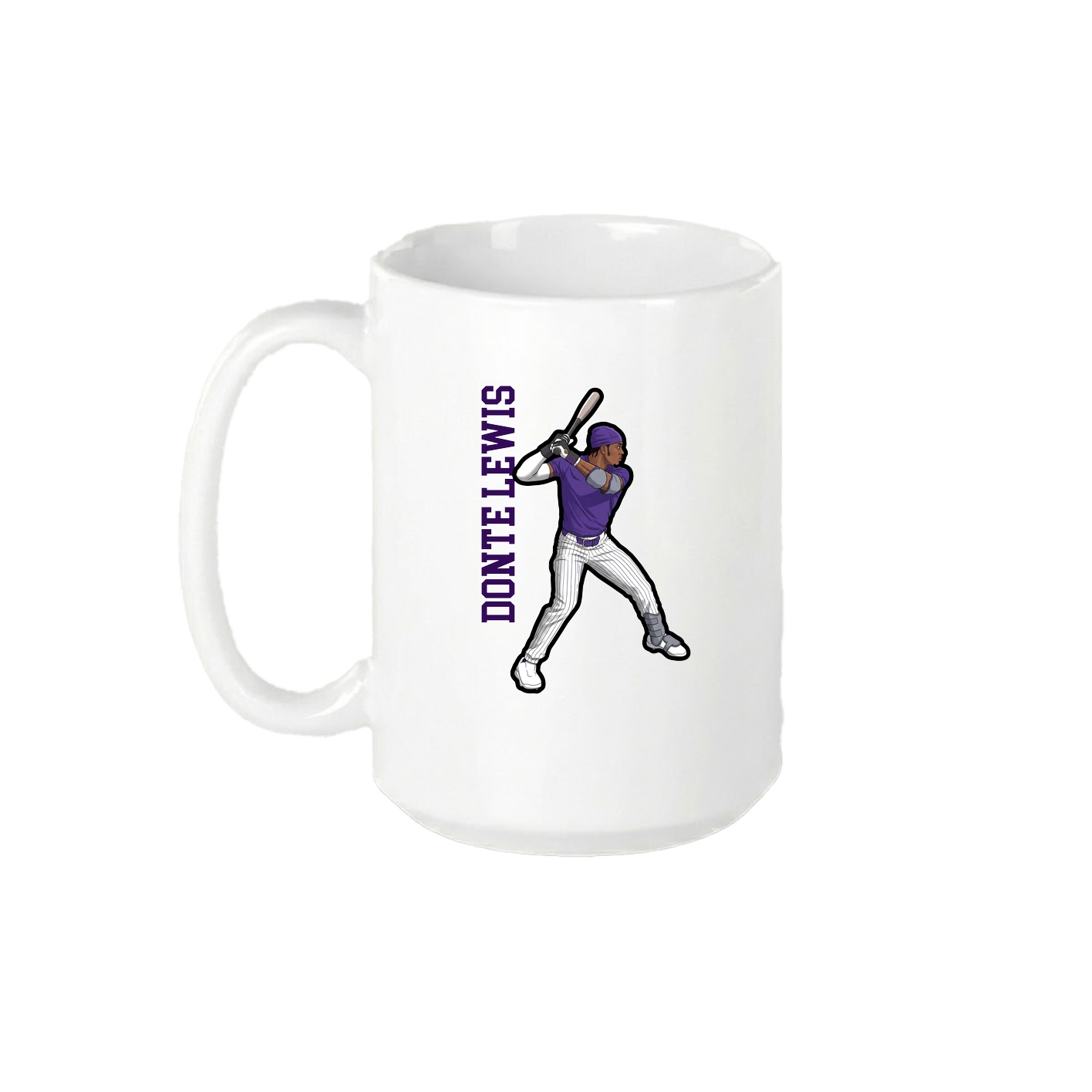 15oz Coffee Mug — Name Vertical in White