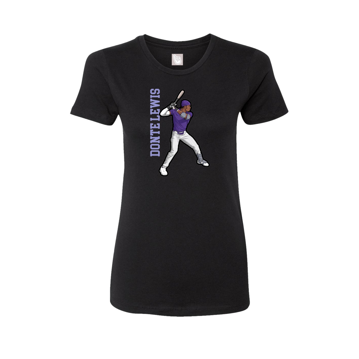 Womens Tee — Name Vertical in Black