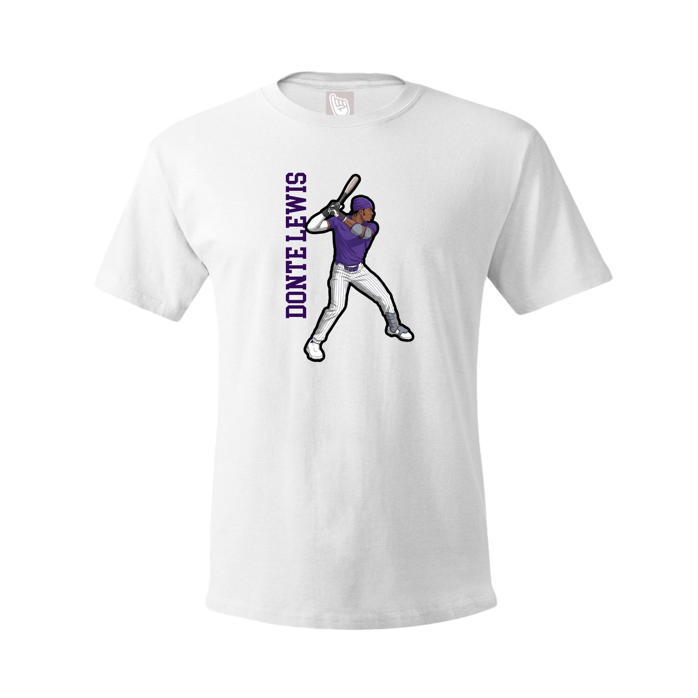 Youth Tee — Name Vertical in White