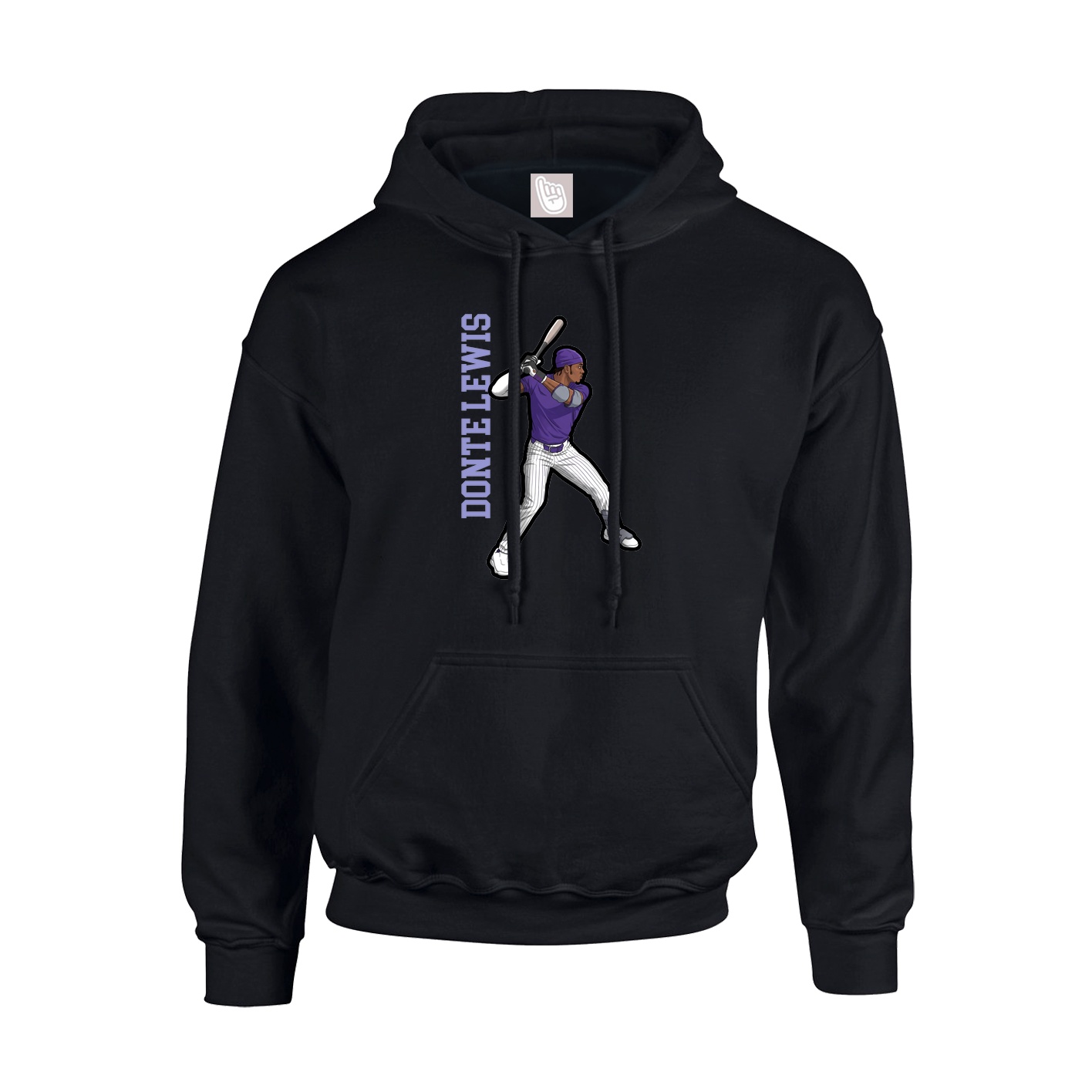 Hoodie — Name Vertical in Black