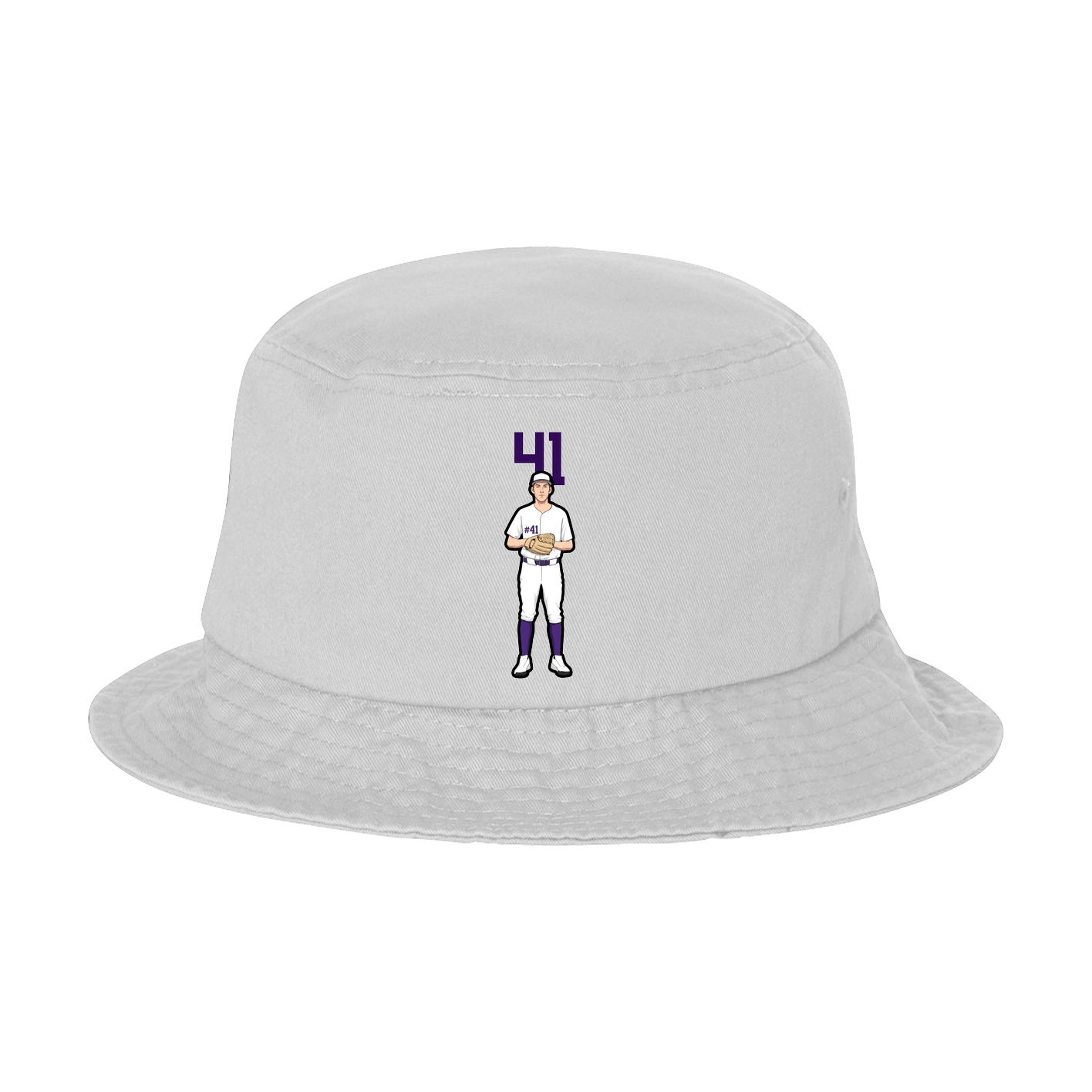 Bucket Cap — Number Top in White