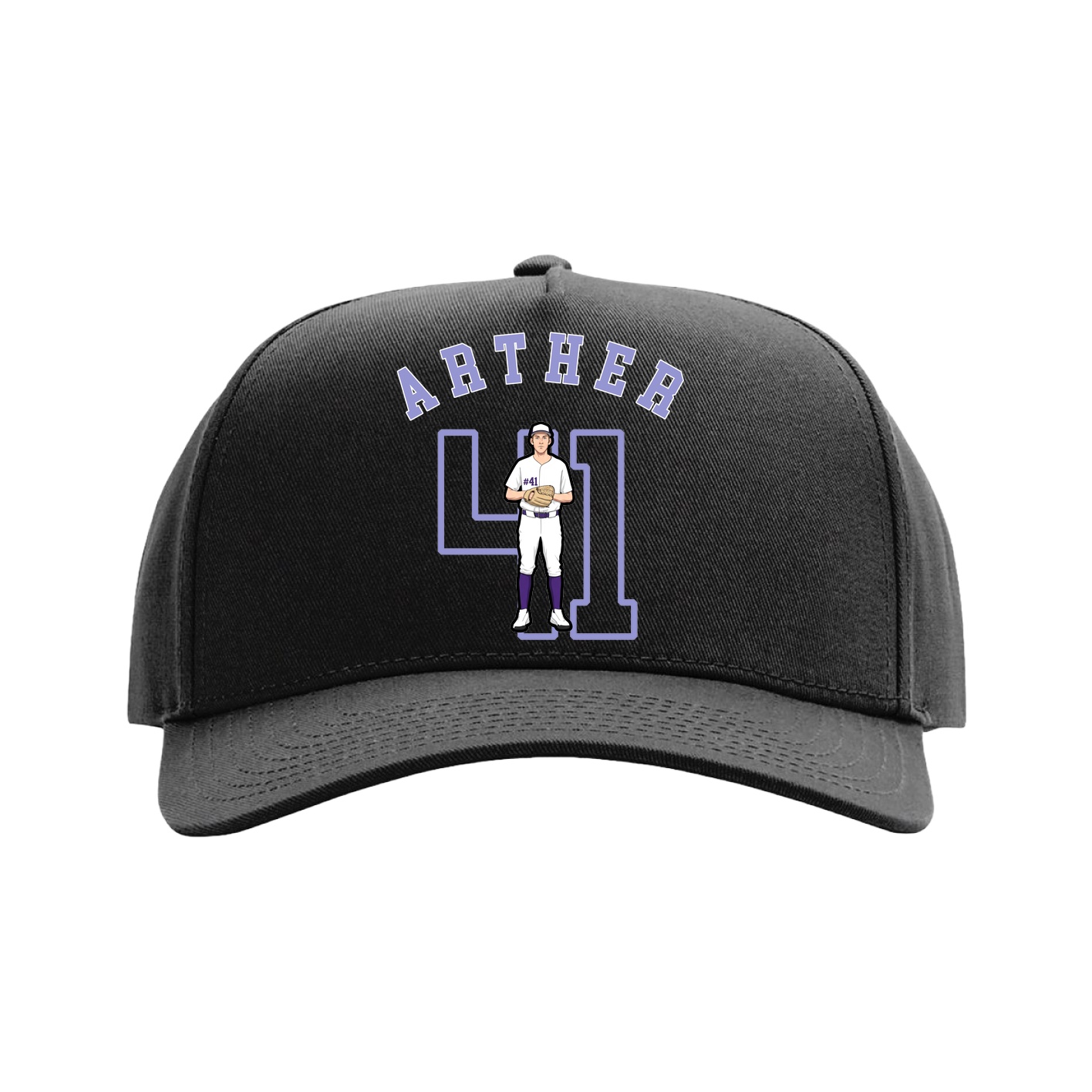 Full Fabric Five-Panel Champ Cap — Shirsey Arch in Black