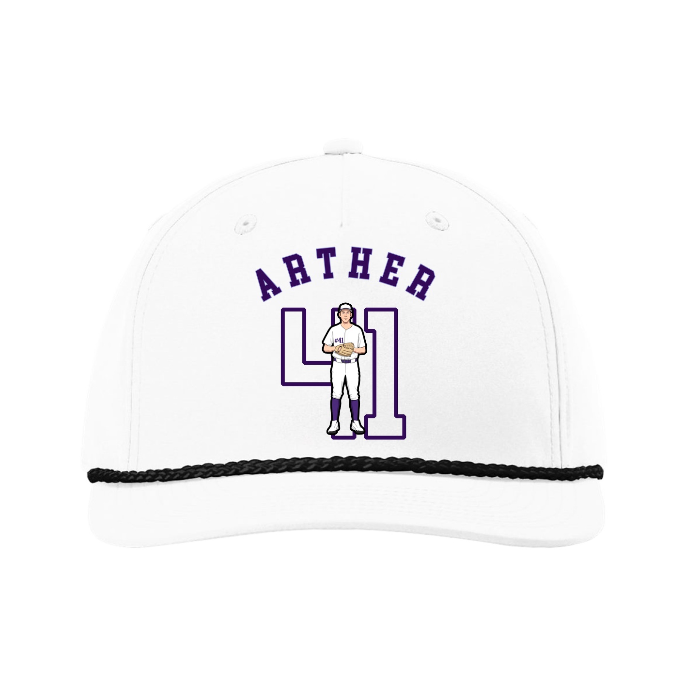 Five-Panel Classic Rope Cap — Shirsey Arch in White