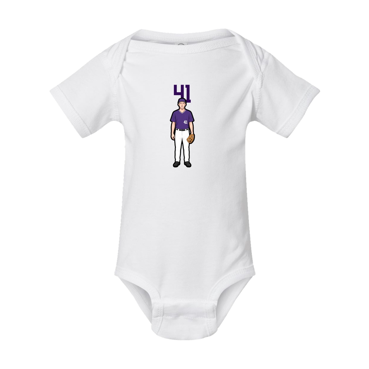 Baby Onesie — Number Top in White