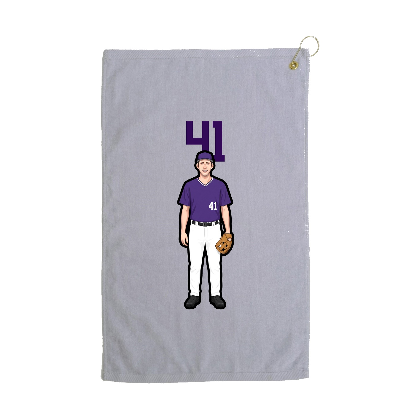 Golf Towel — Number Top in Grey