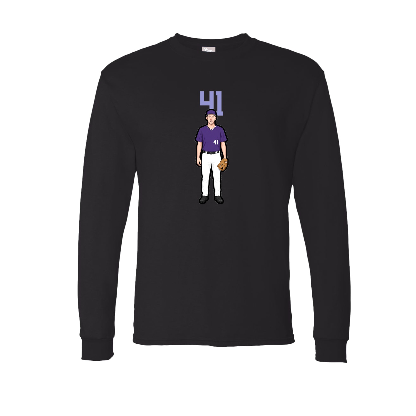 Long Sleeve Tee — Number Top in Black