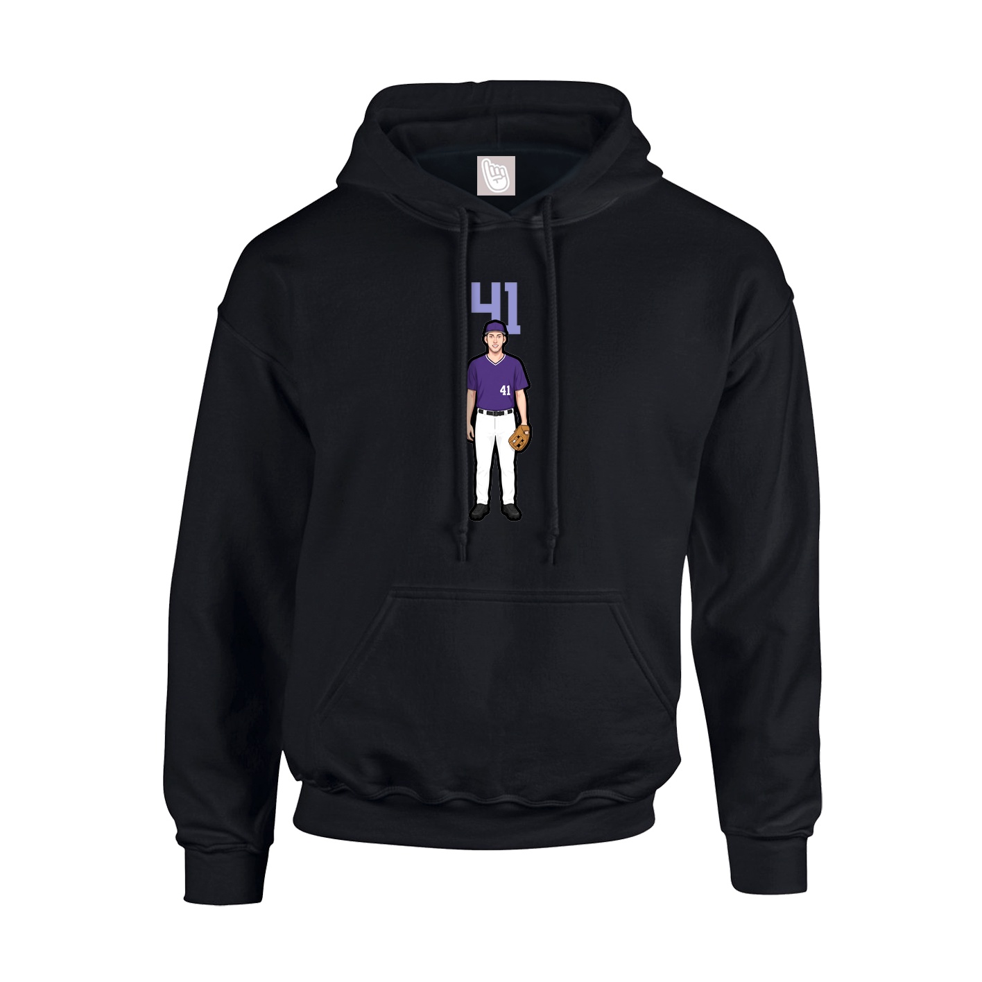 Hoodie — Number Top in Black