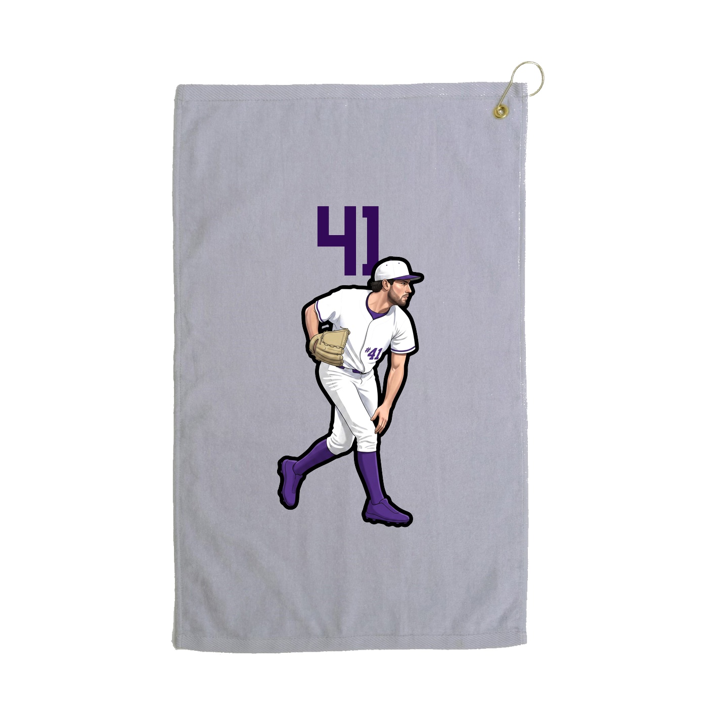 Golf Towel — Number Top in Grey