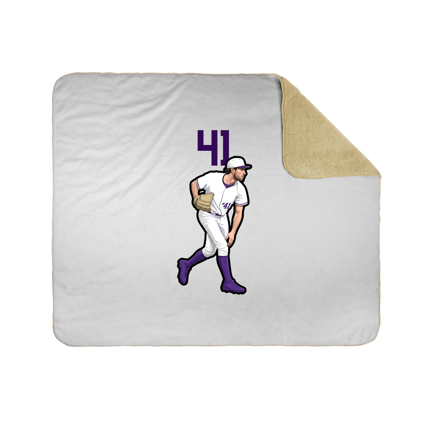 Throw Blanket — Number Top in White