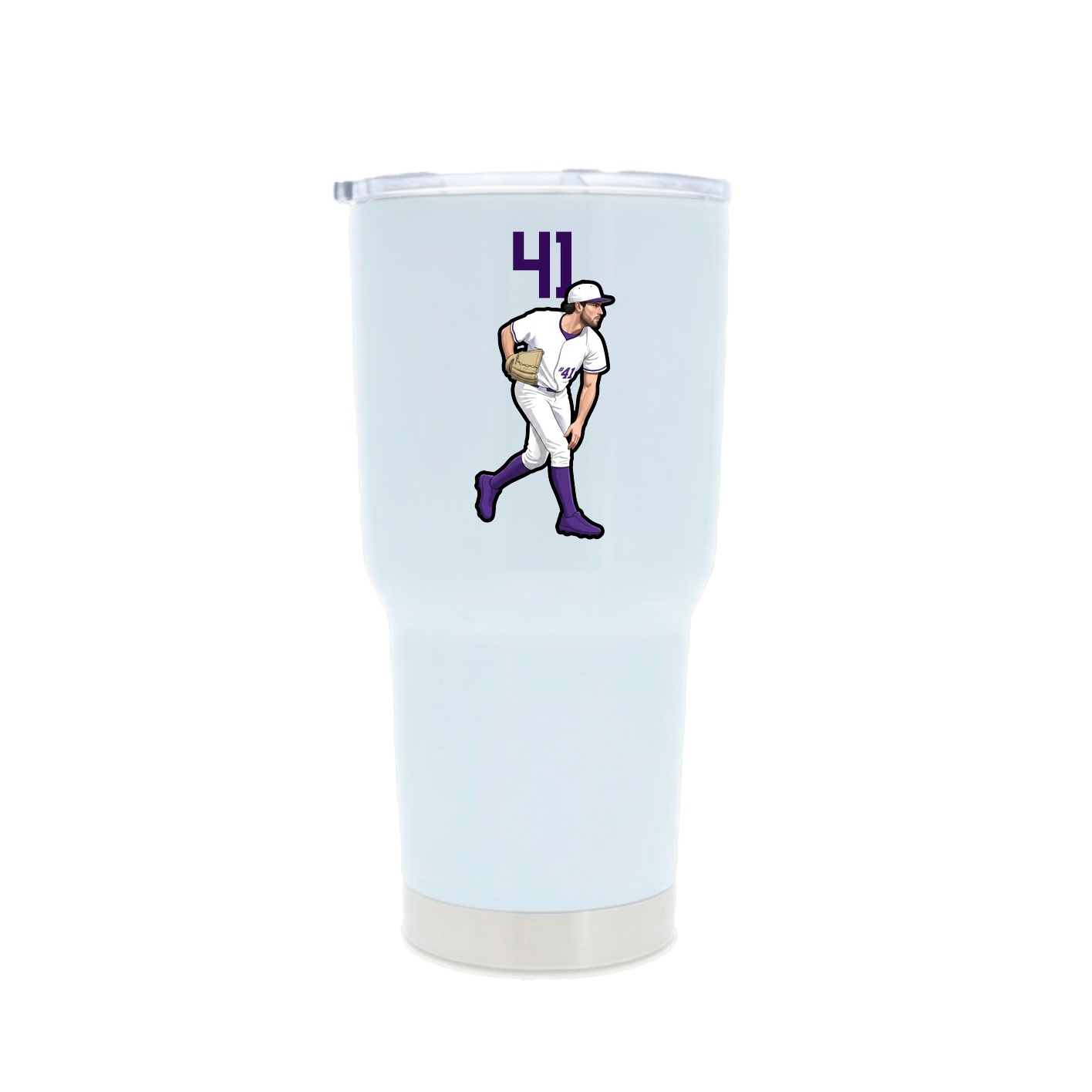 30oz Stainless Steel Tumbler — Number Top in White