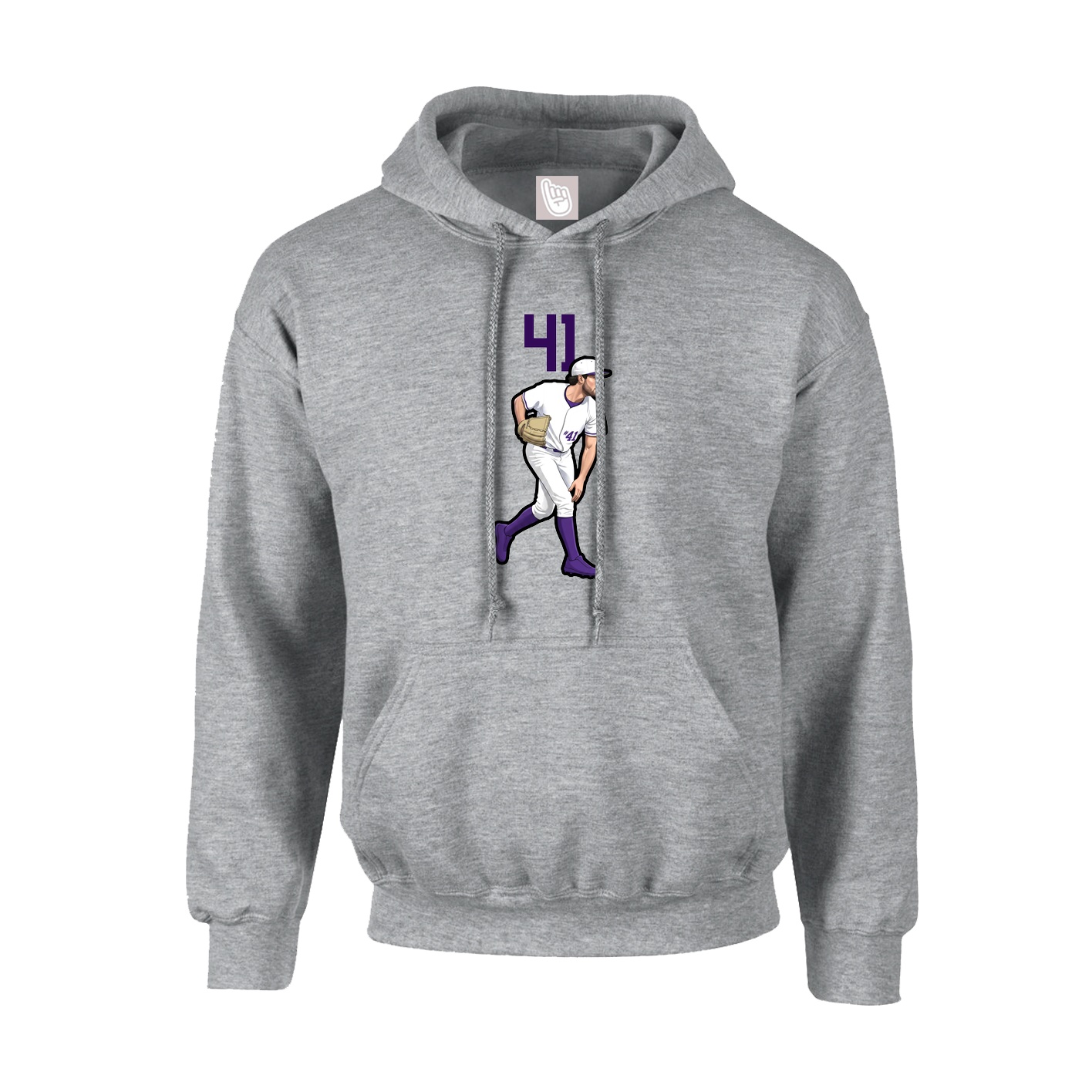 Youth Hoodie — Number Top in Grey