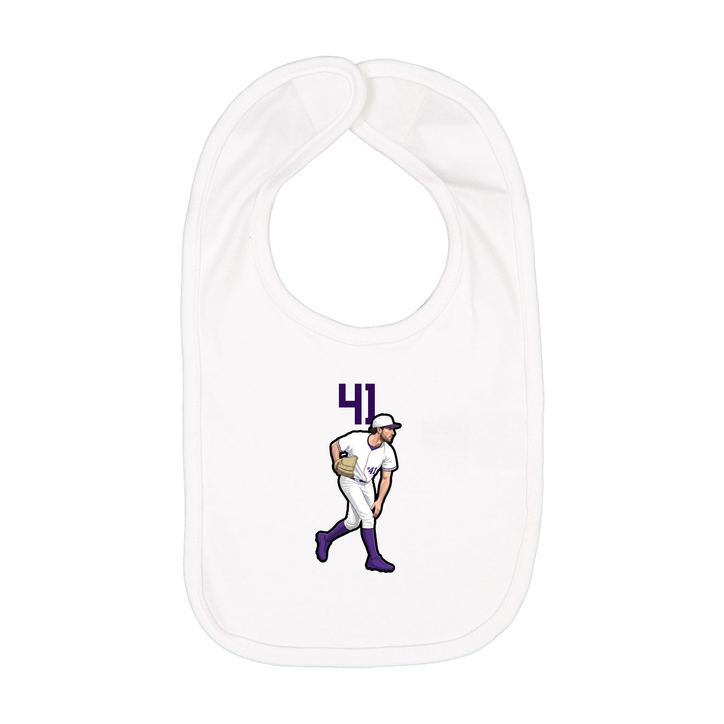Infant Bib — Number Top in White