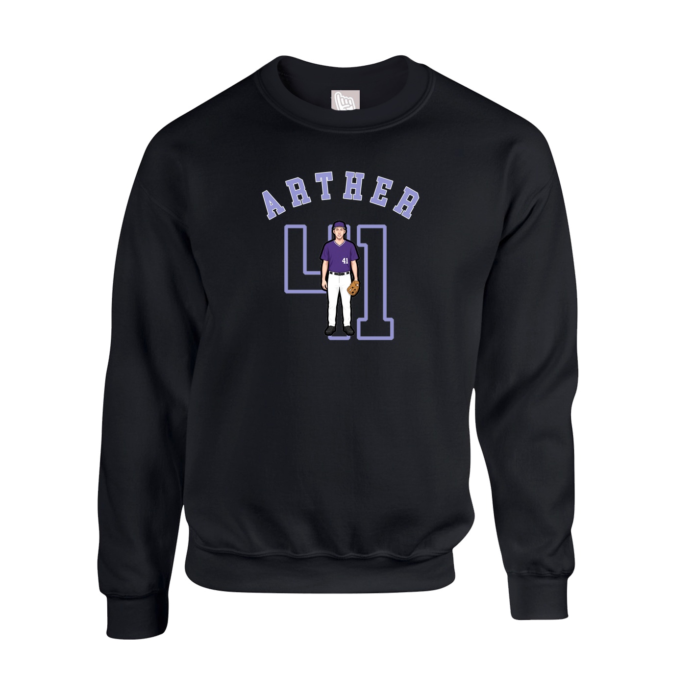 Fleece Crew — Shirsey Arch in Black