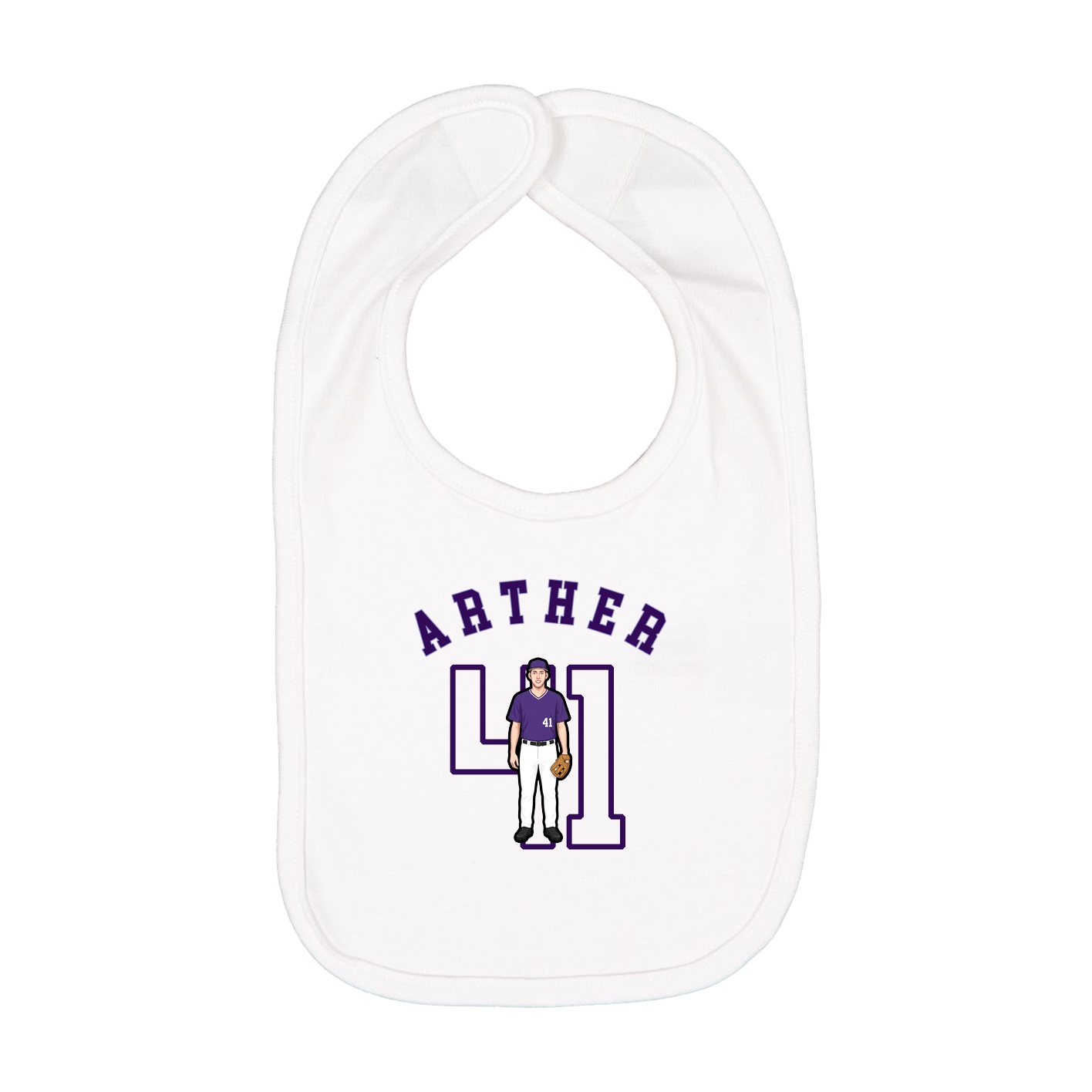 Infant Bib — Shirsey Arch in White