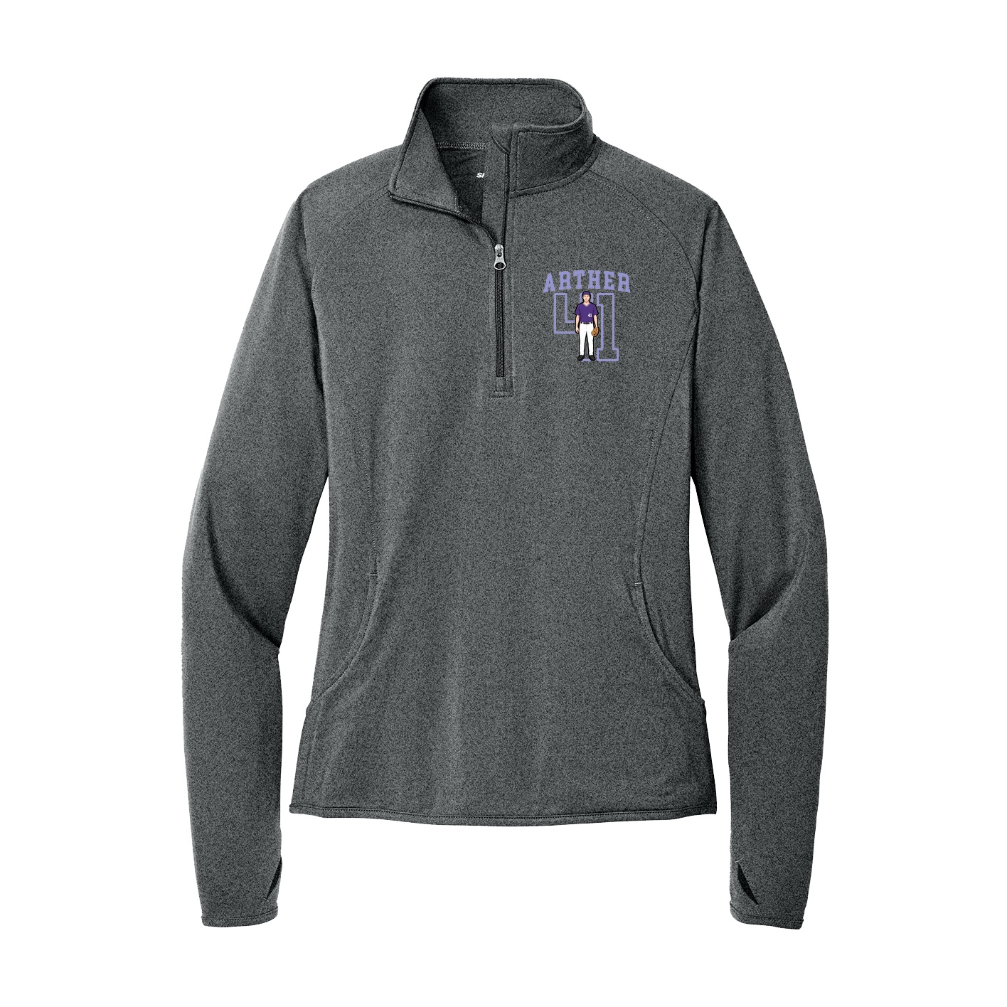 Women's Q-Zip Pullover — Shirsey in Grey