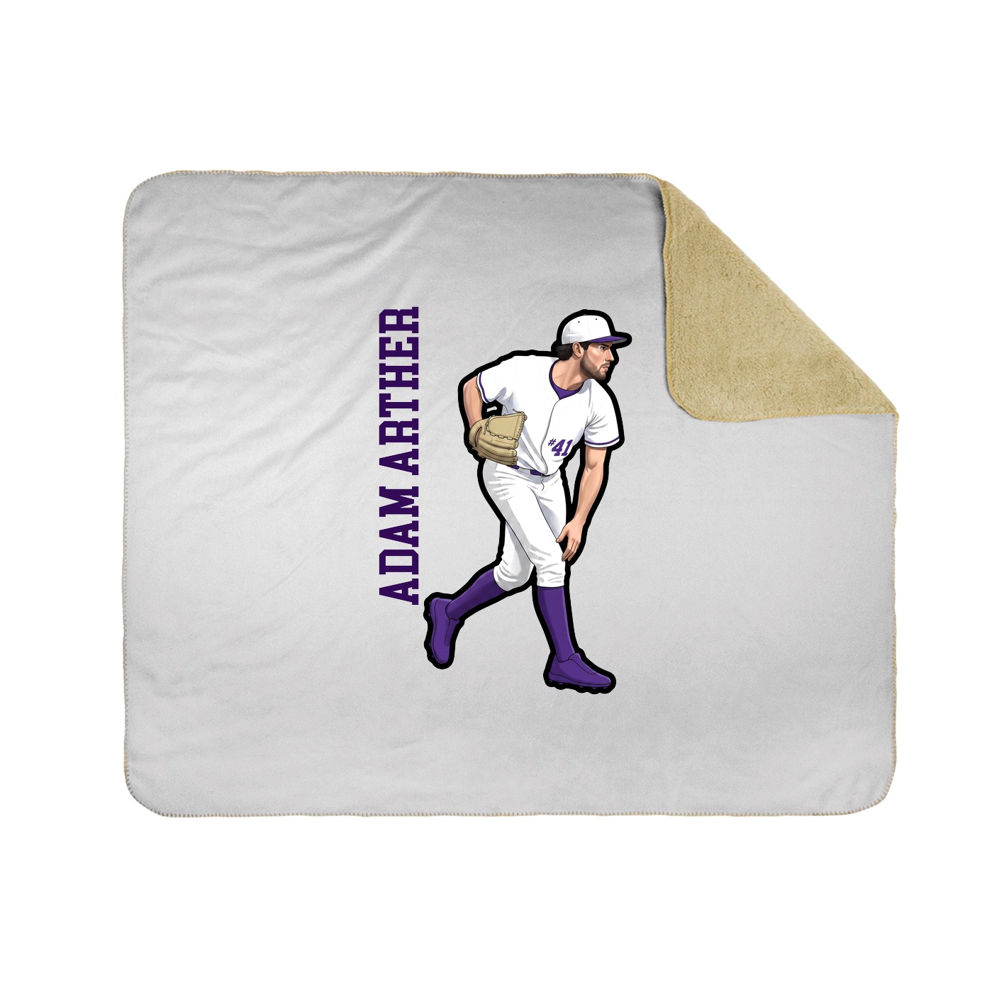 Throw Blanket — Name Vertical in White