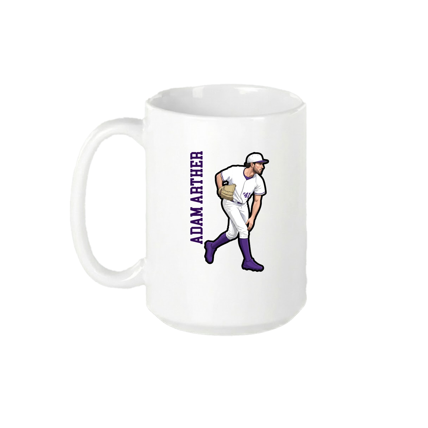 15oz Coffee Mug — Name Vertical in White