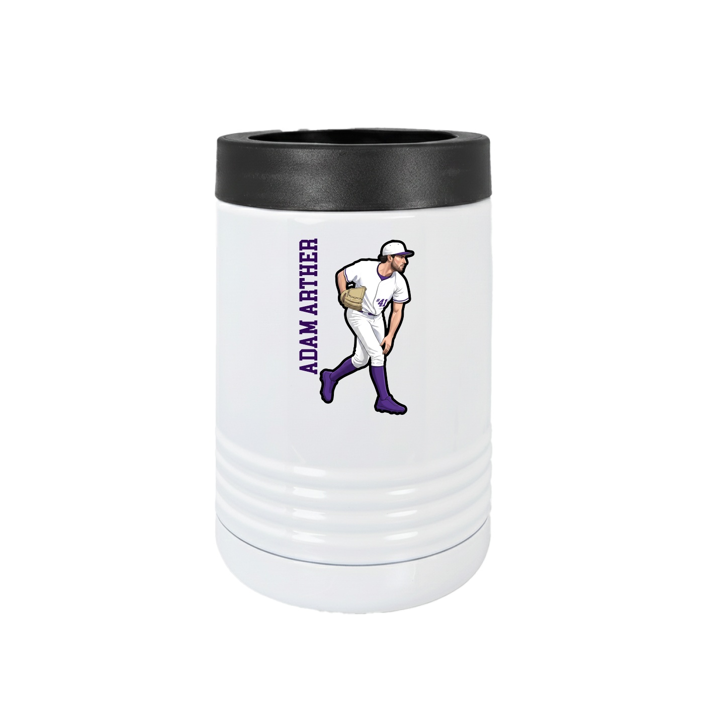 Beverage Holder — Name Vertical in White