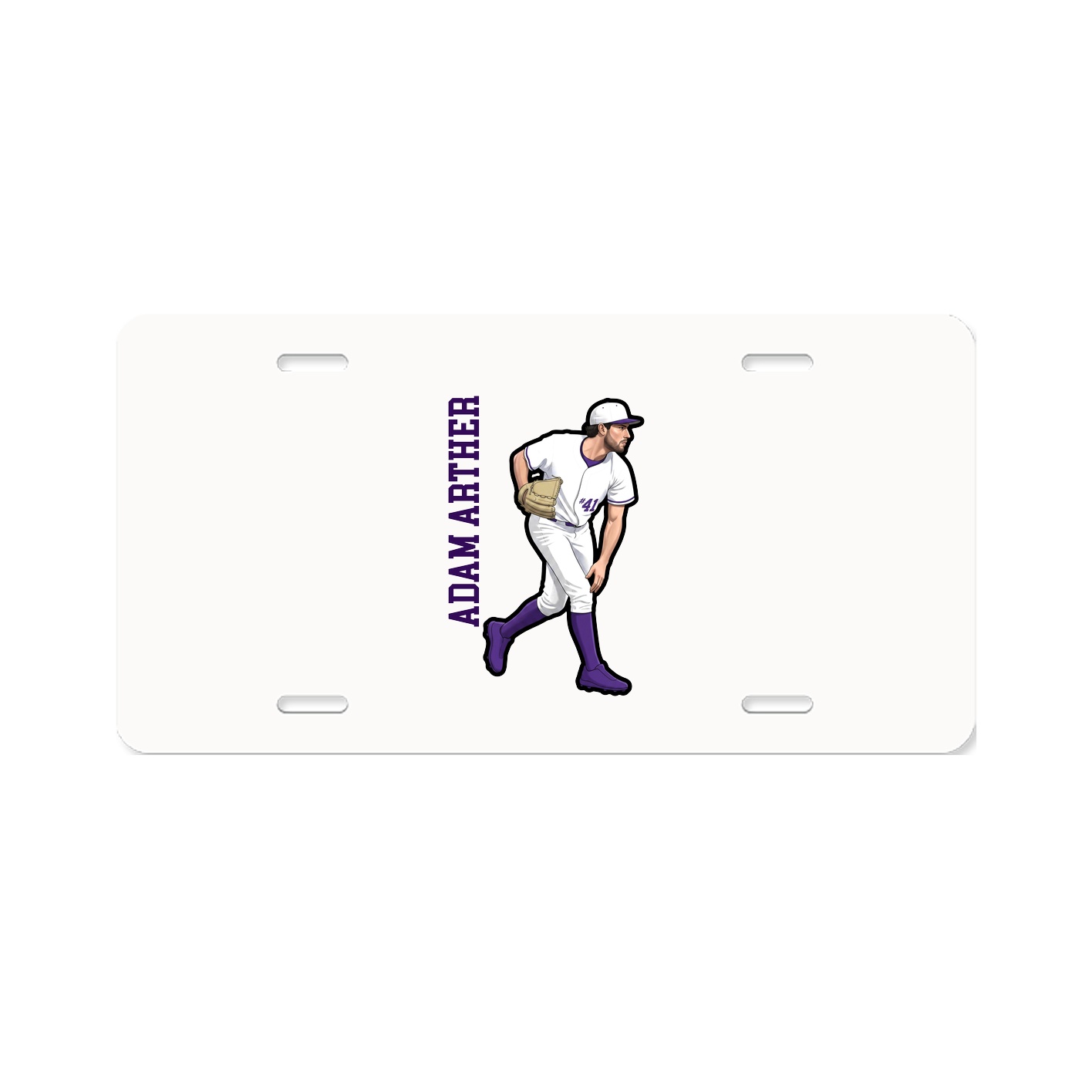 License Plate — Name Vertical in Classic