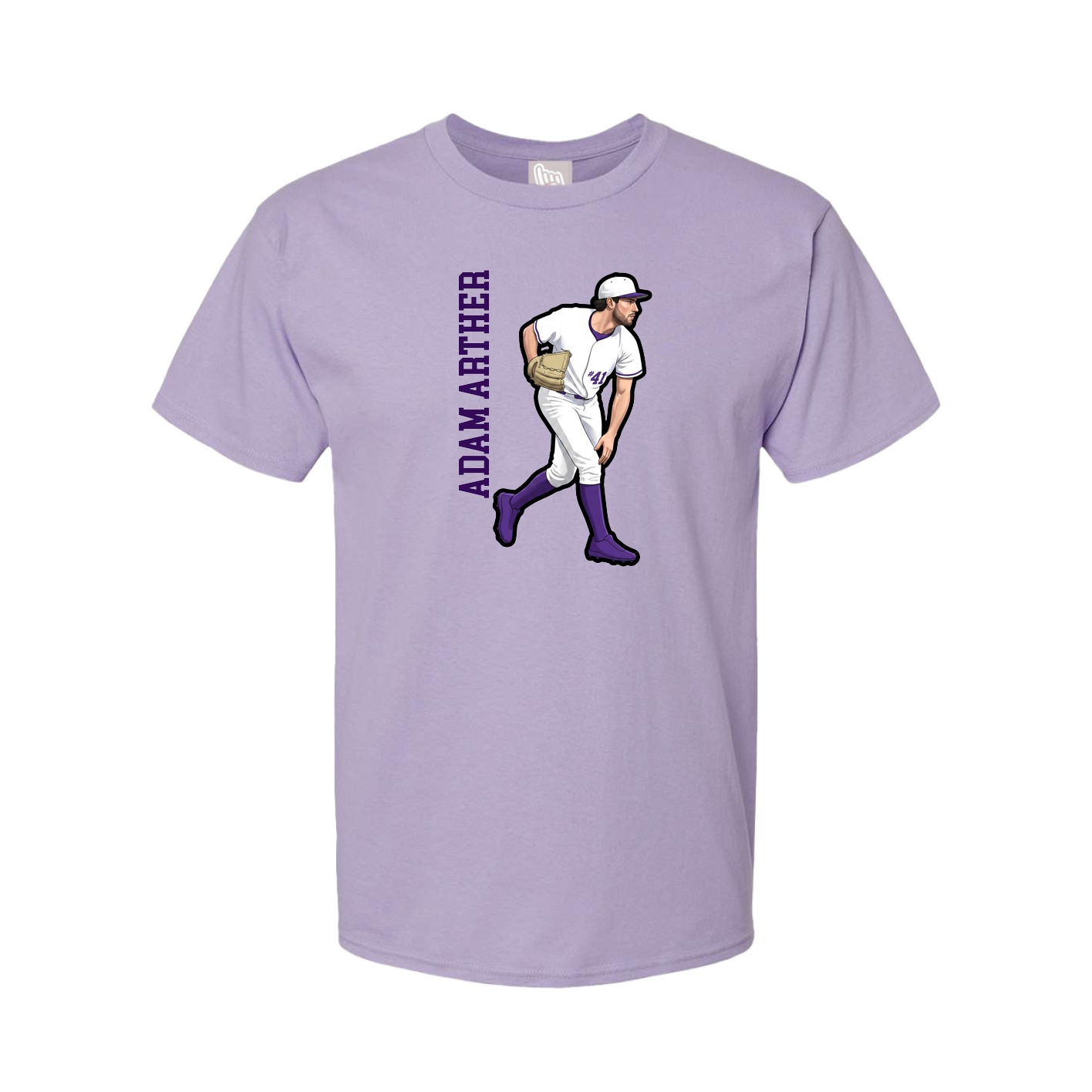 Tee — Name Vertical in Purple
