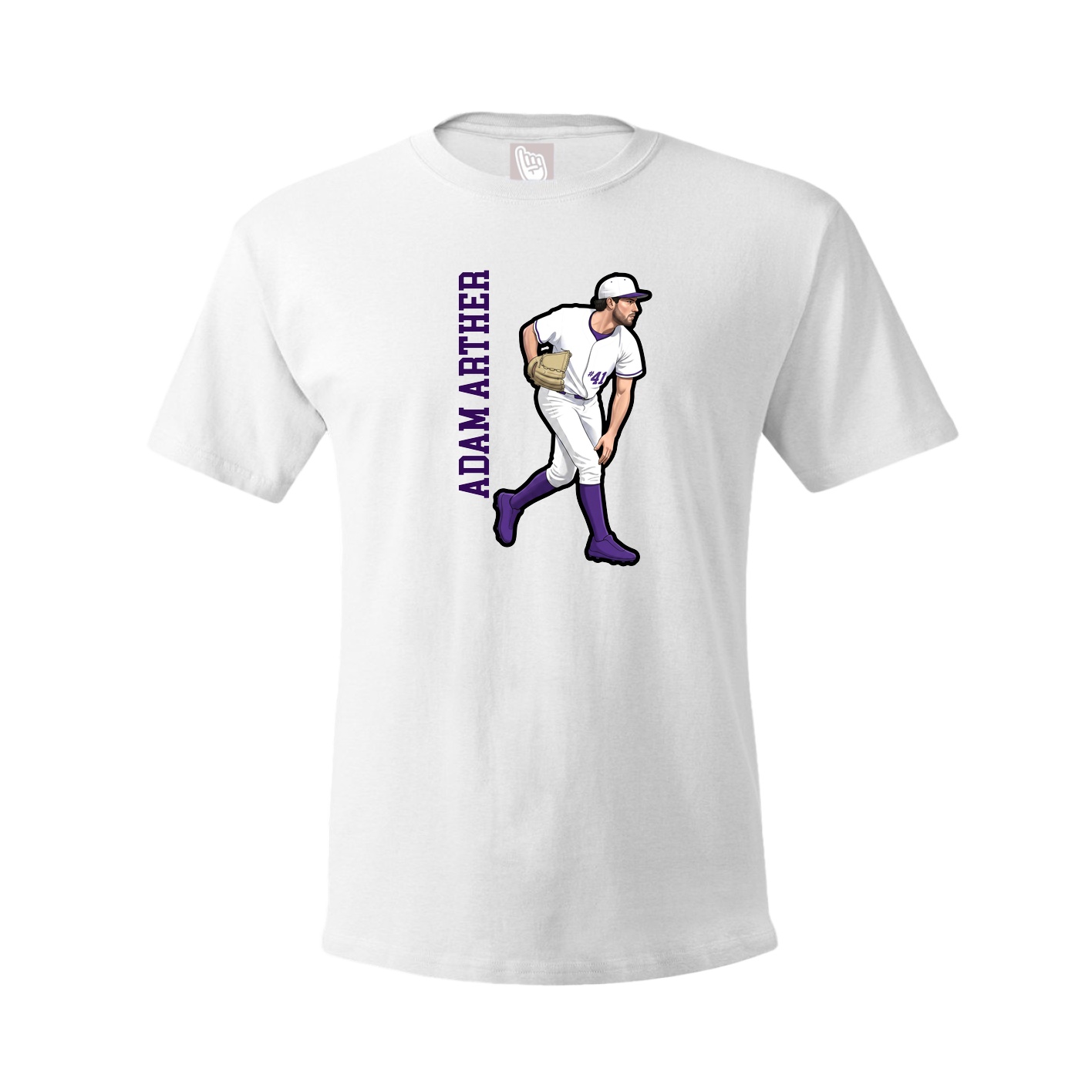 Youth Tee — Name Vertical in White