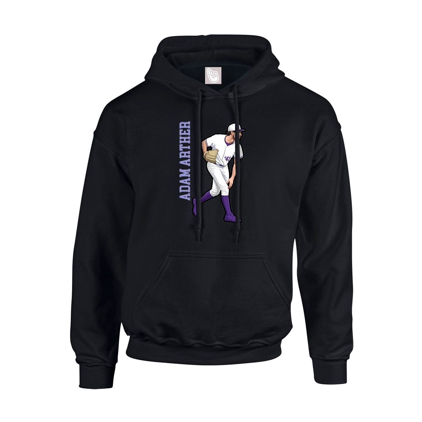 Hoodie — Name Vertical in Black