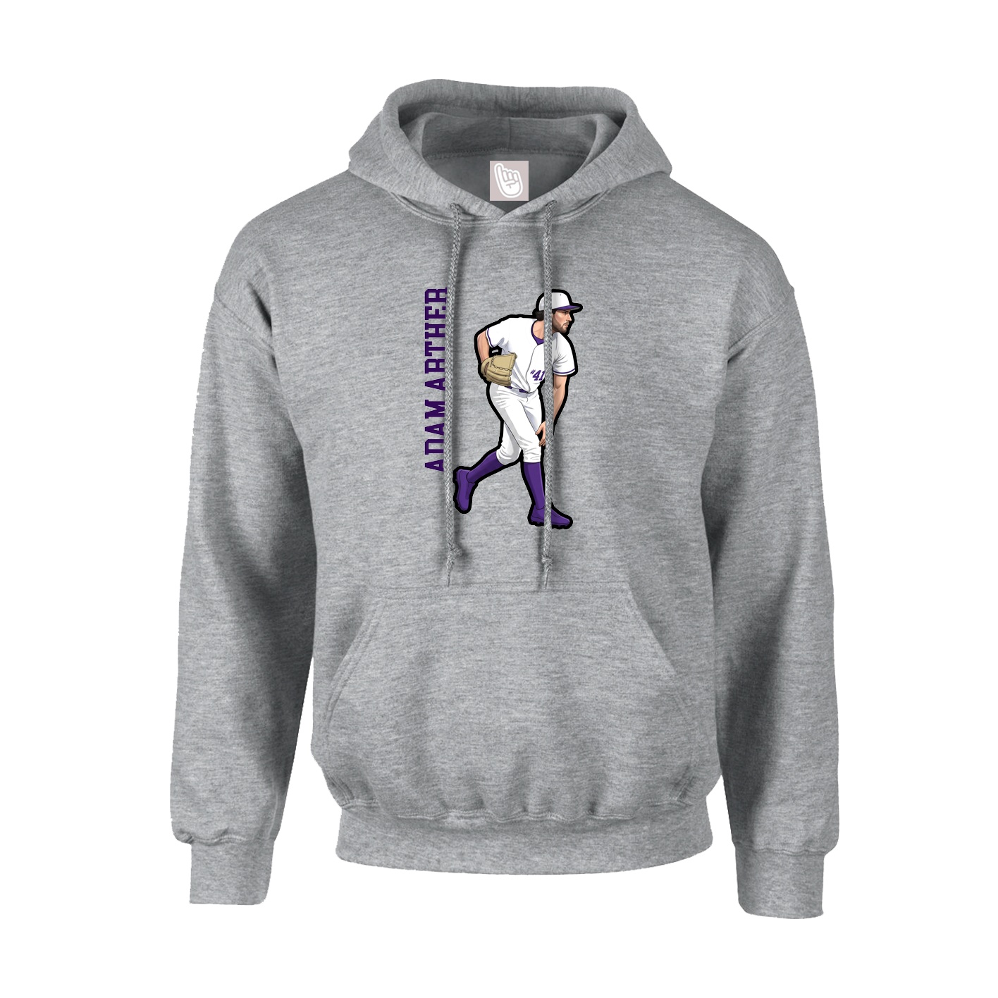 Youth Hoodie — Name Vertical in Grey