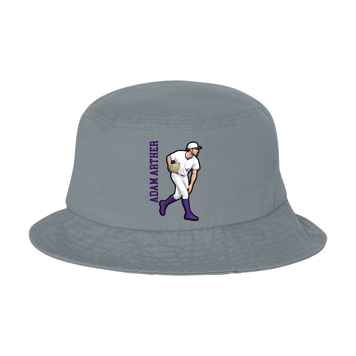 Bucket Cap — Name Vertical in Grey