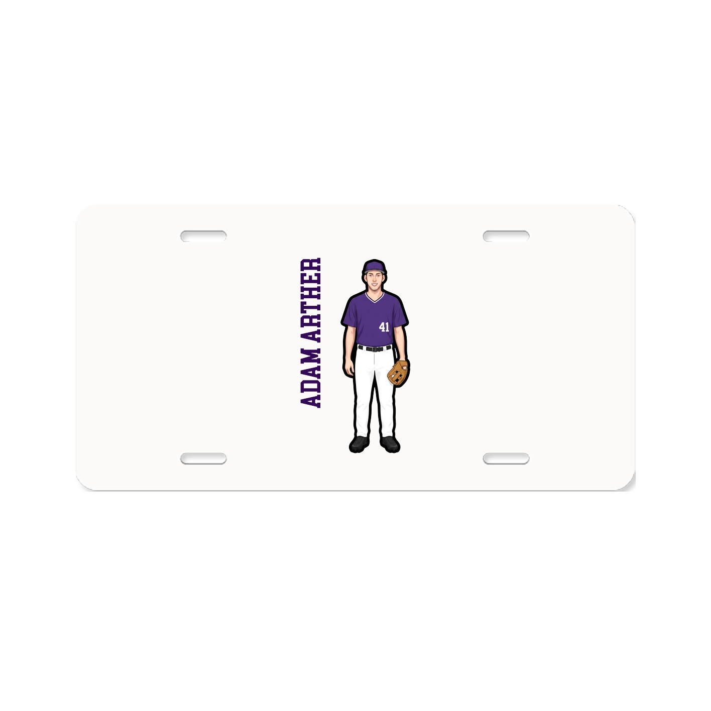 License Plate — Name Vertical in Classic